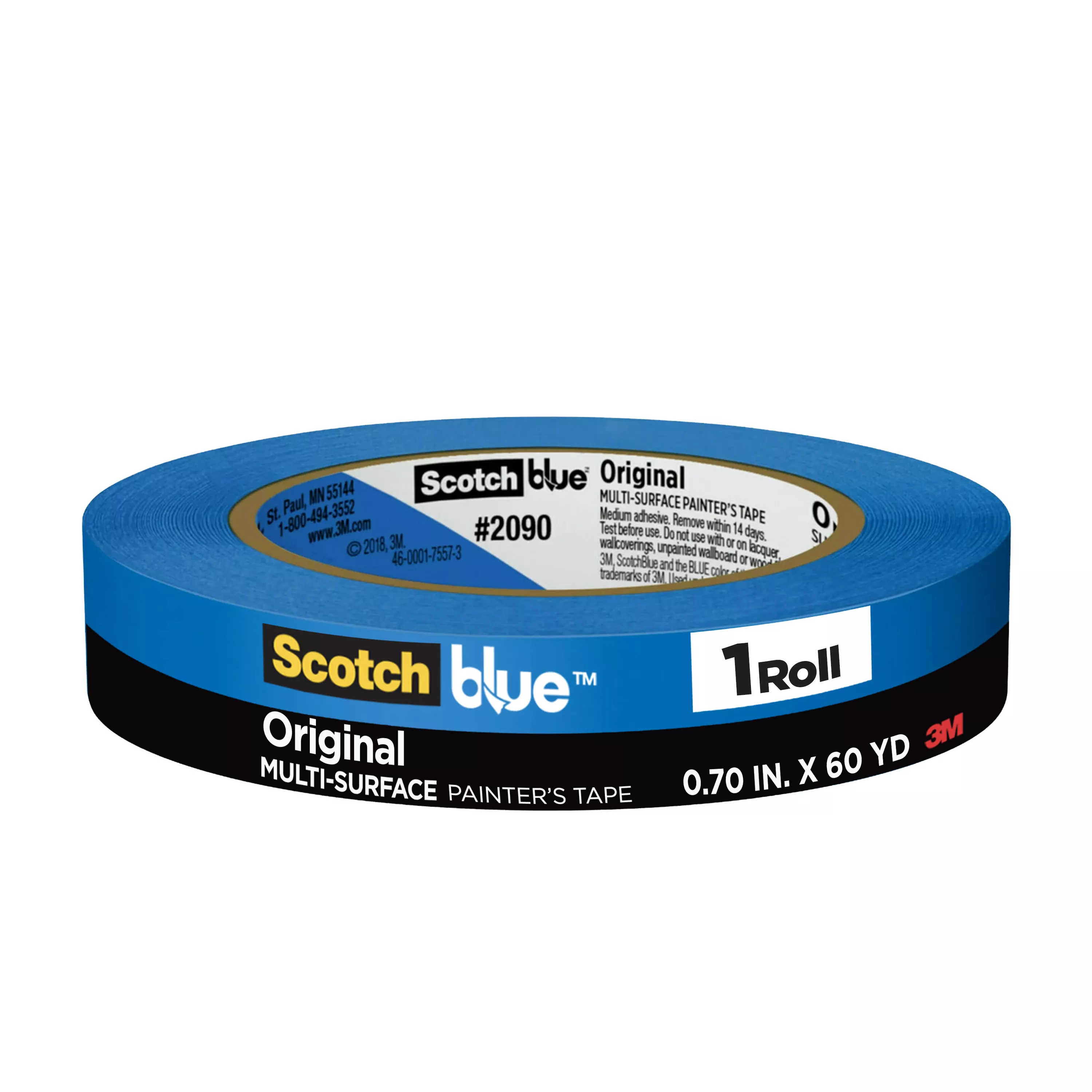 ScotchBlue™ Original Painter's Tape 2090-18NC, 0.70 in x 60 yd (18mm x
54,8m)