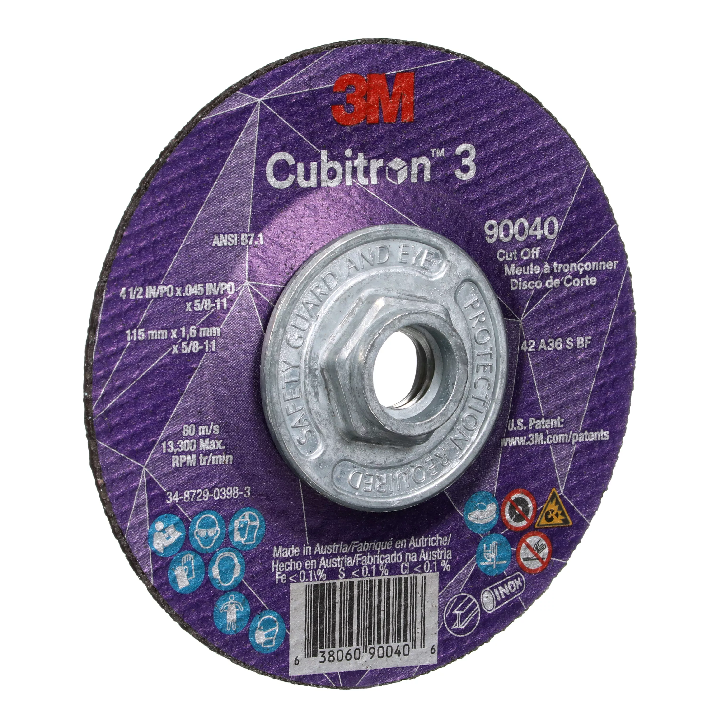SKU 7100313192 | 3M™ Cubitron™ 3 Cut-Off Wheel