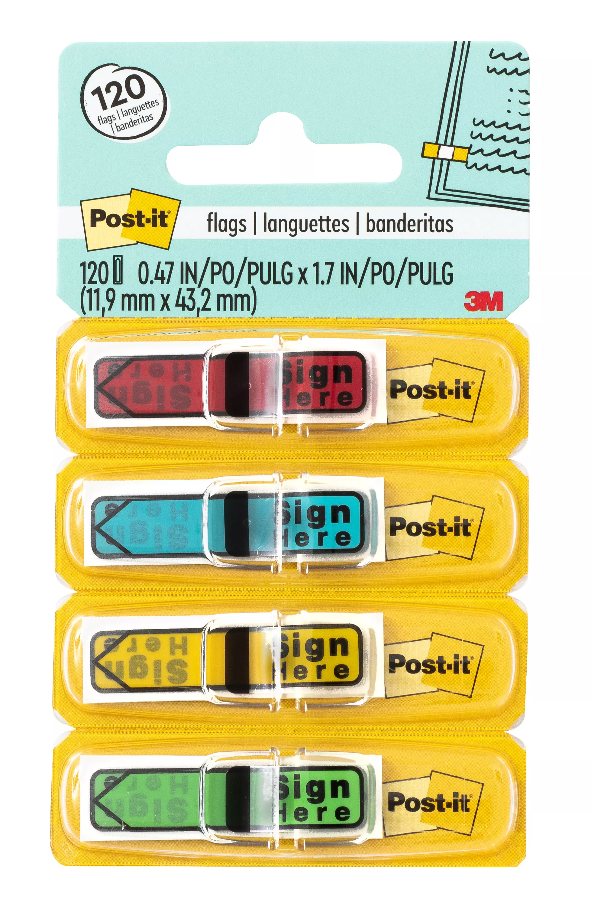 Post-it® Flags 684-SH, .47 in. x 1.7 in.