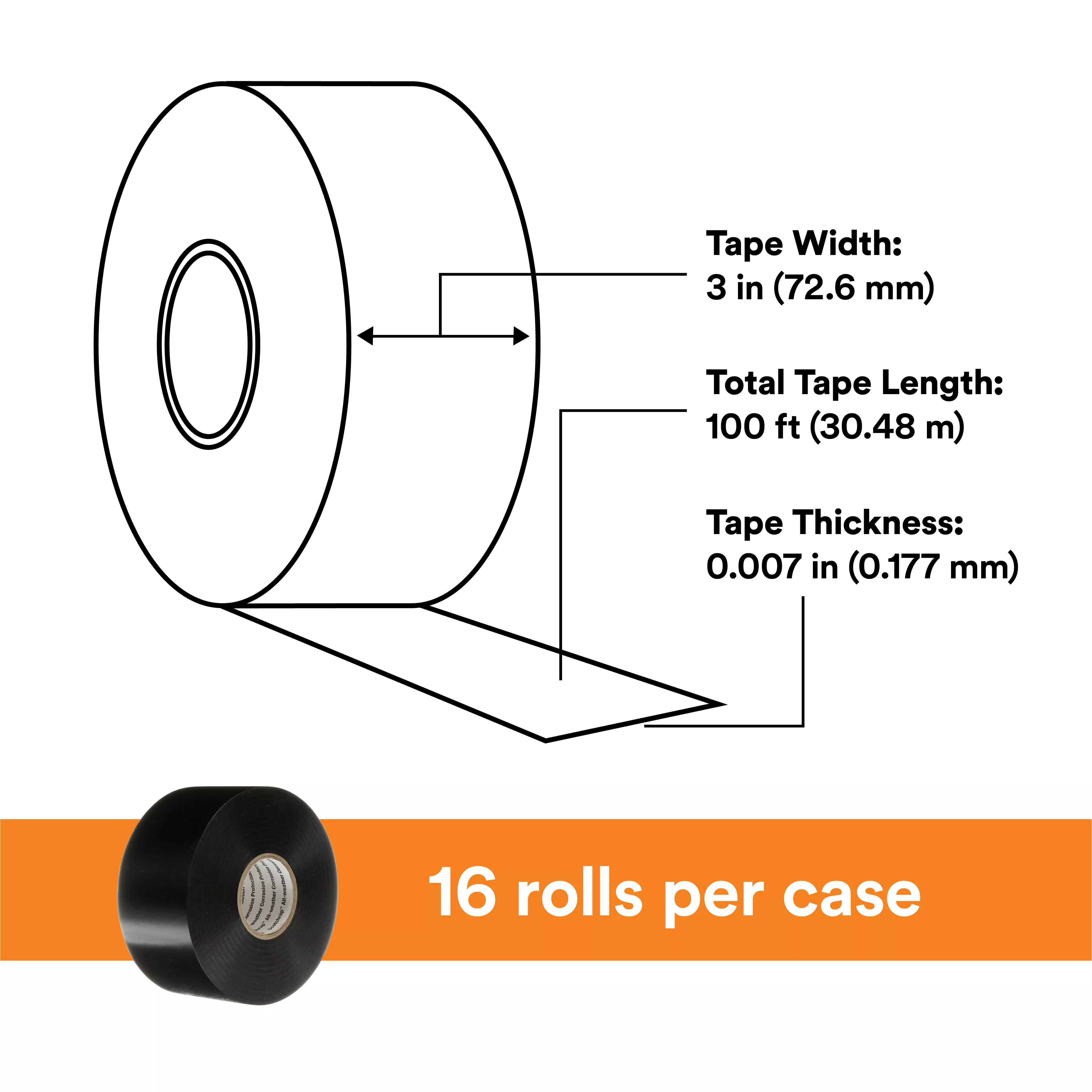 SKU 7010398122 | 3M™ Scotchrap™ Vinyl Corrosion Protection Tape 50