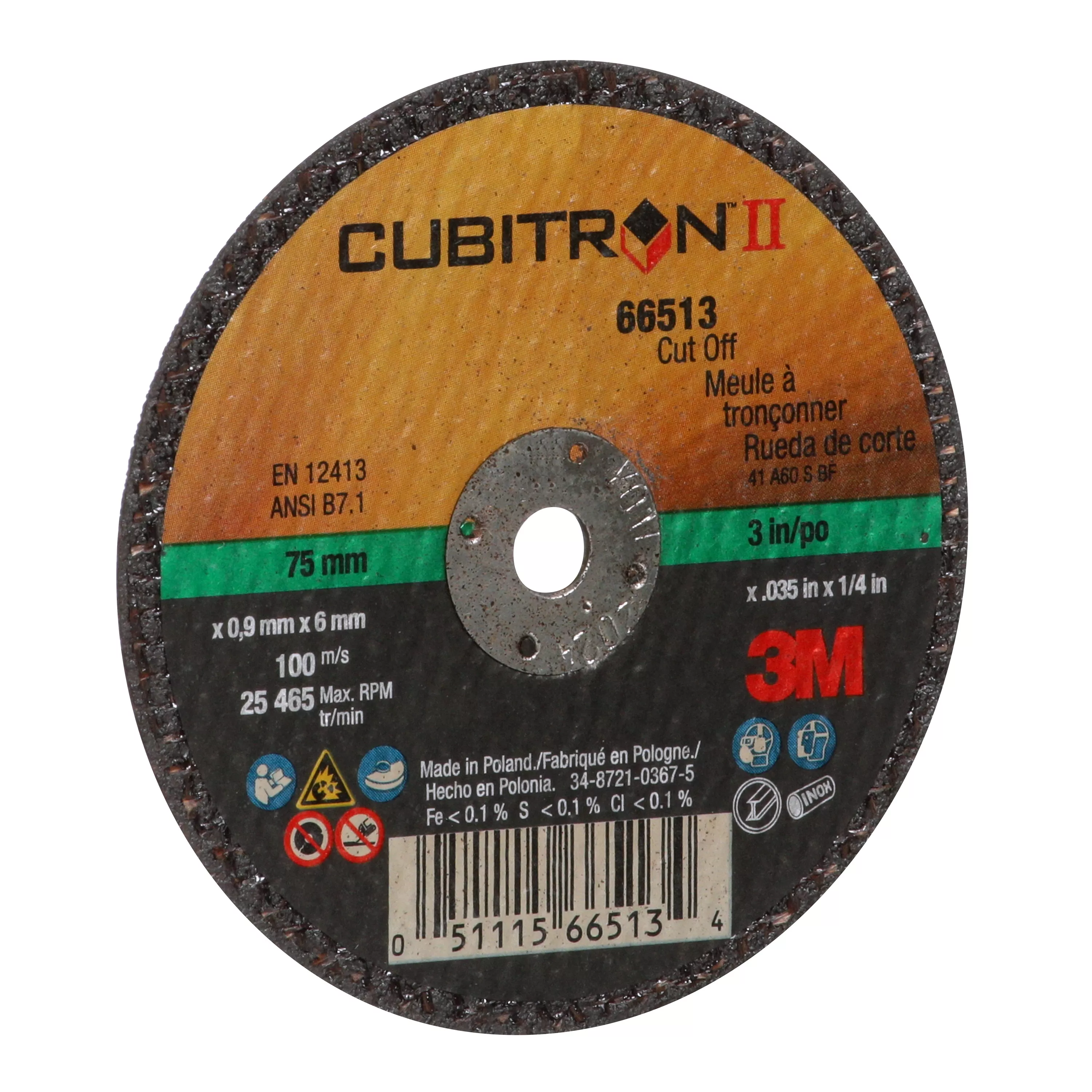 SKU 7100094770 | 3M™ Cubitron™ II Cut-Off Wheel