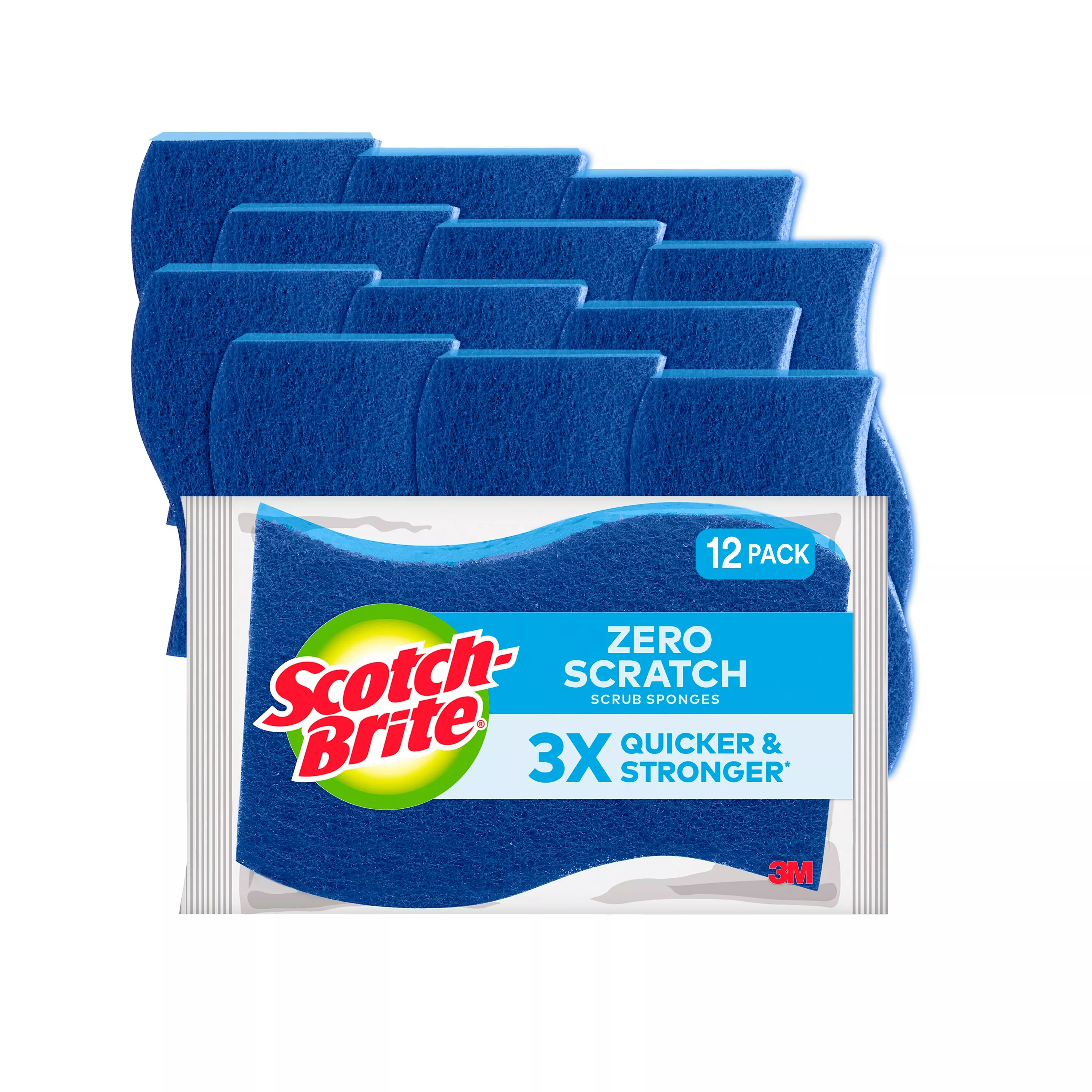 Scotch-Brite® Zero Scratch Scrub Sponge MP3-SIOC, 4.4 in x 2.6 in x 0.8 in (111 mm x 66 mm x 20 mm)