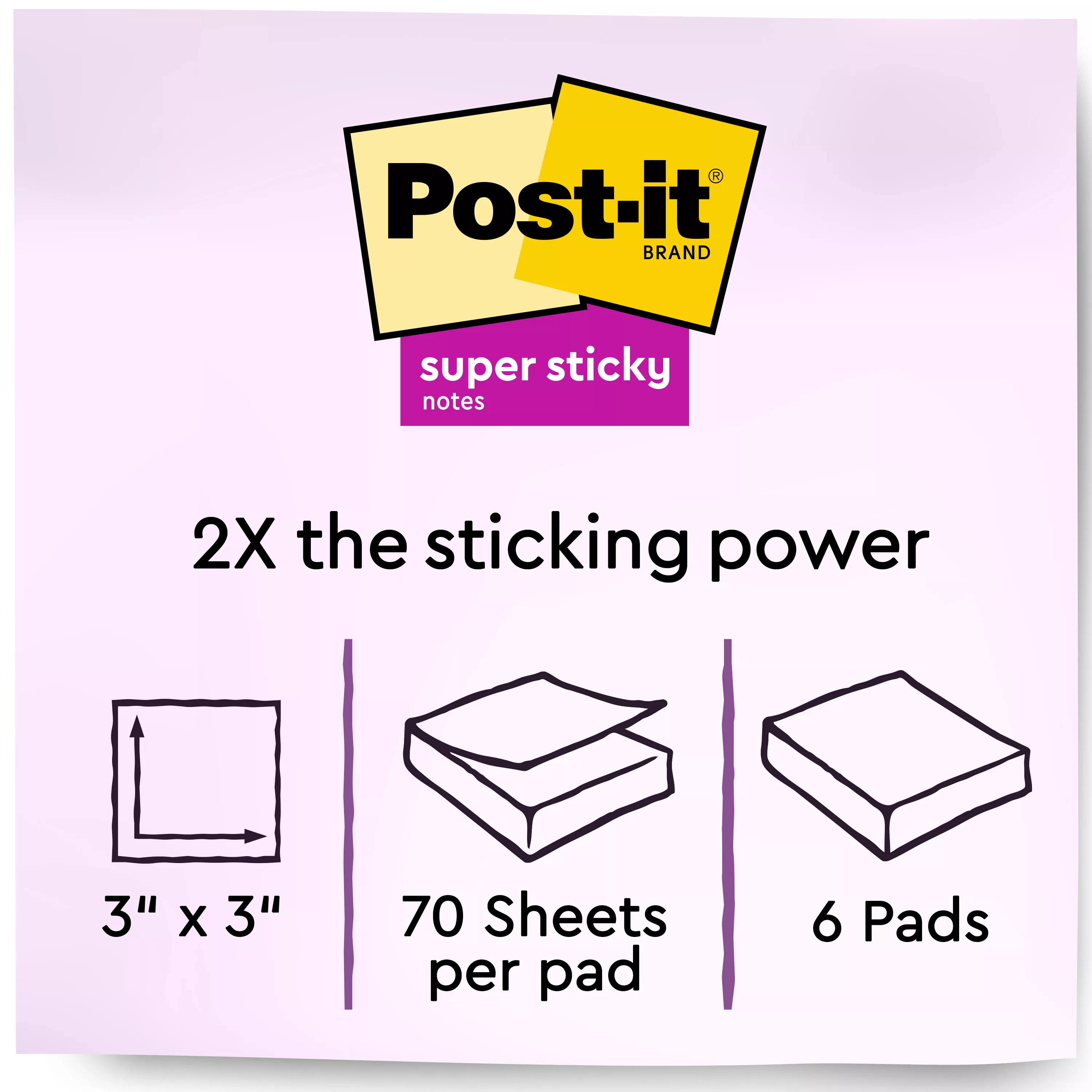 SKU 7100066315 | Post-it® Super Sticky Recycled Notes 654-6SST