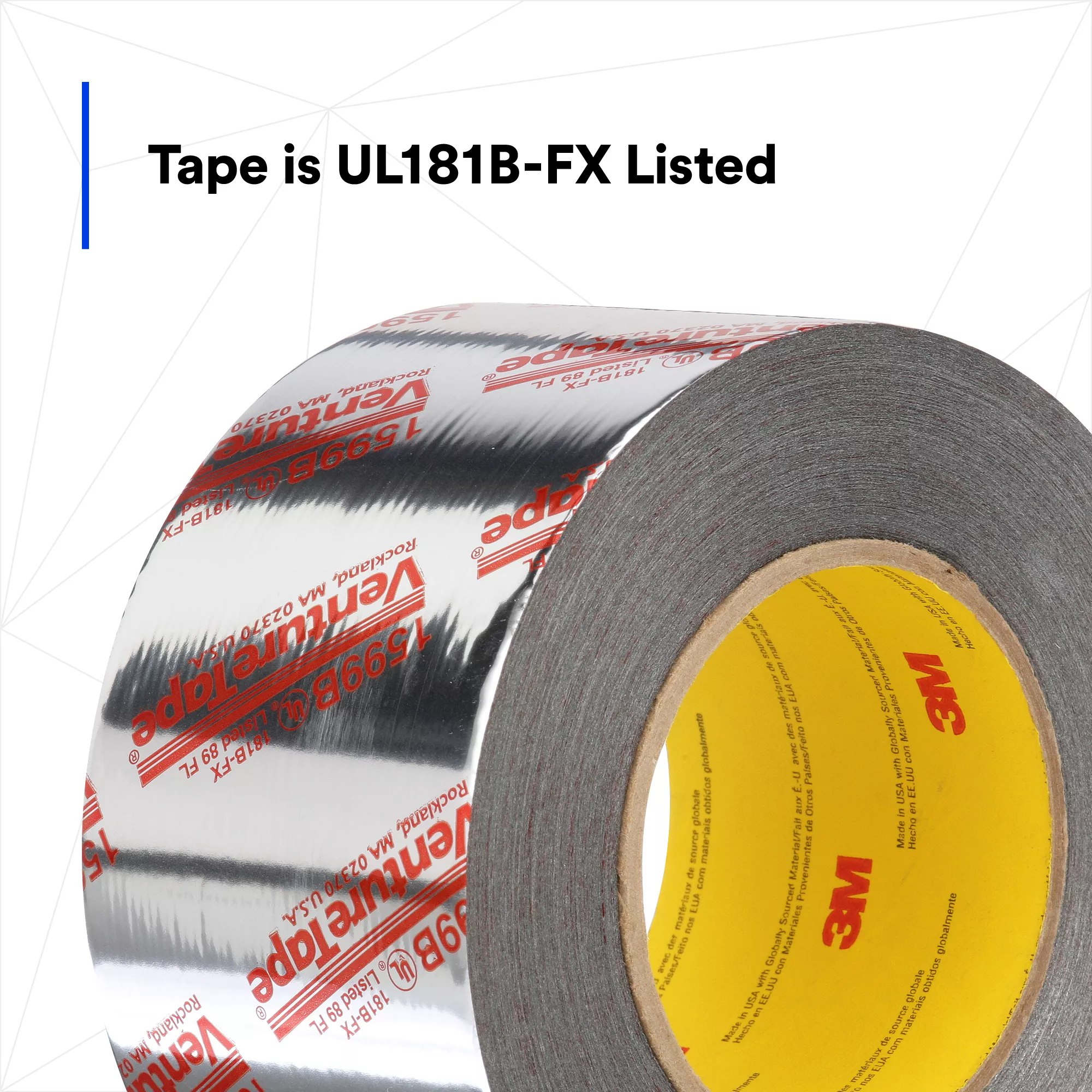 SKU 7100043909 | 3M™ Venture Tape™ UL181B-FX Polypropylene Duct Tape 1599B