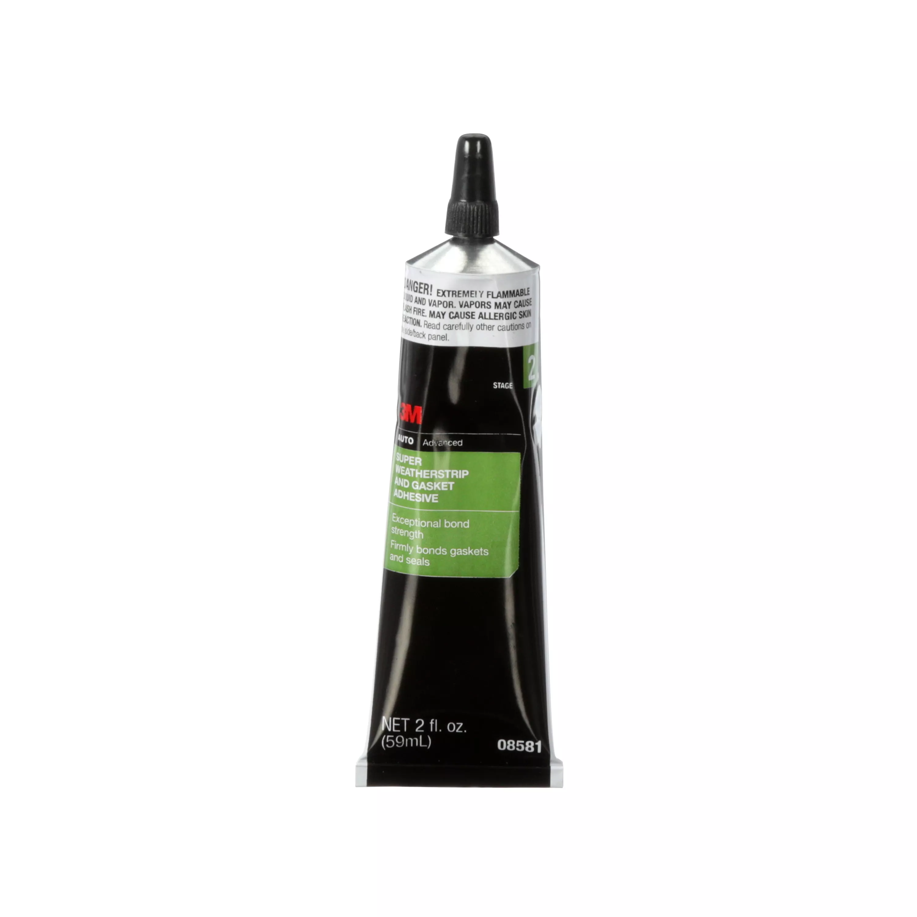 3M™ Super Weatherstrip and Gasket Adhesive, 08581, 2 fl oz Tube, Black, 12 per case