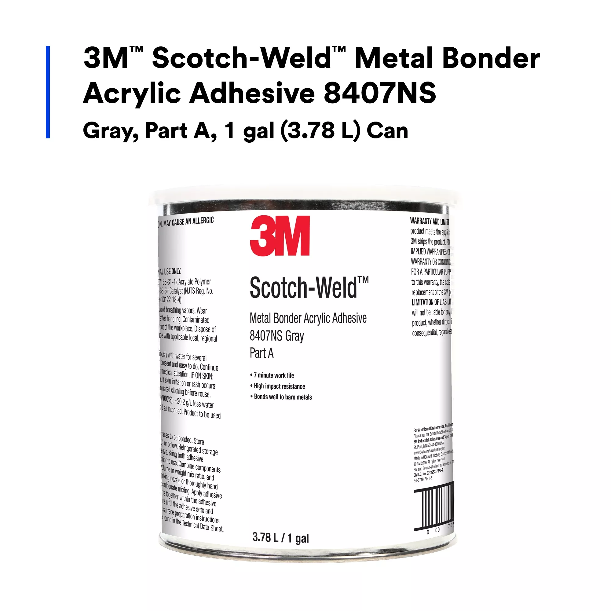 UPC 00638060146583 | 3M™ Scotch-Weld™ Metal Bonder Acrylic Adhesive Bead Free 8407NS