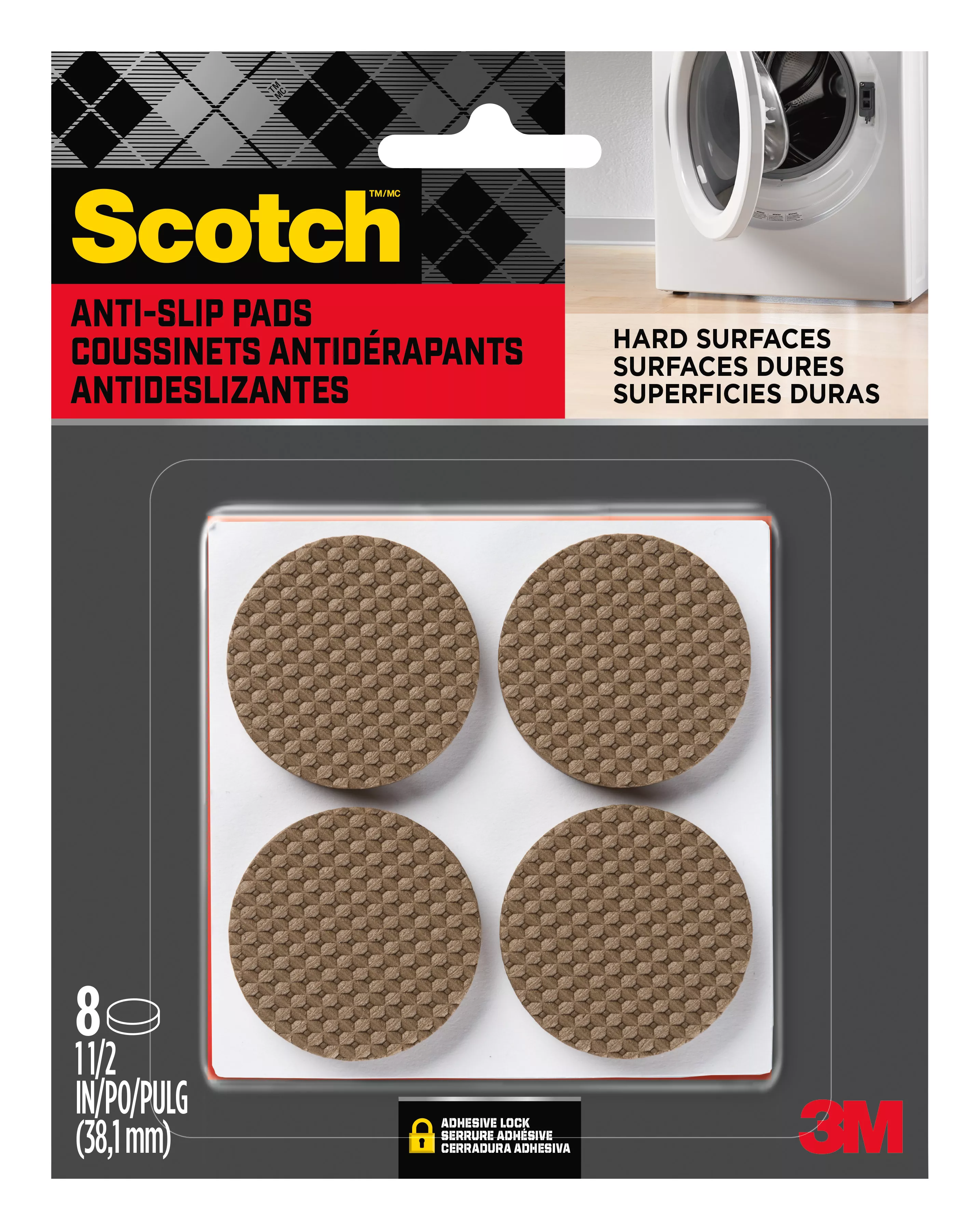 Scotch™ Gripping Pads, SP940-NA, Brown, 1 1/2 inch