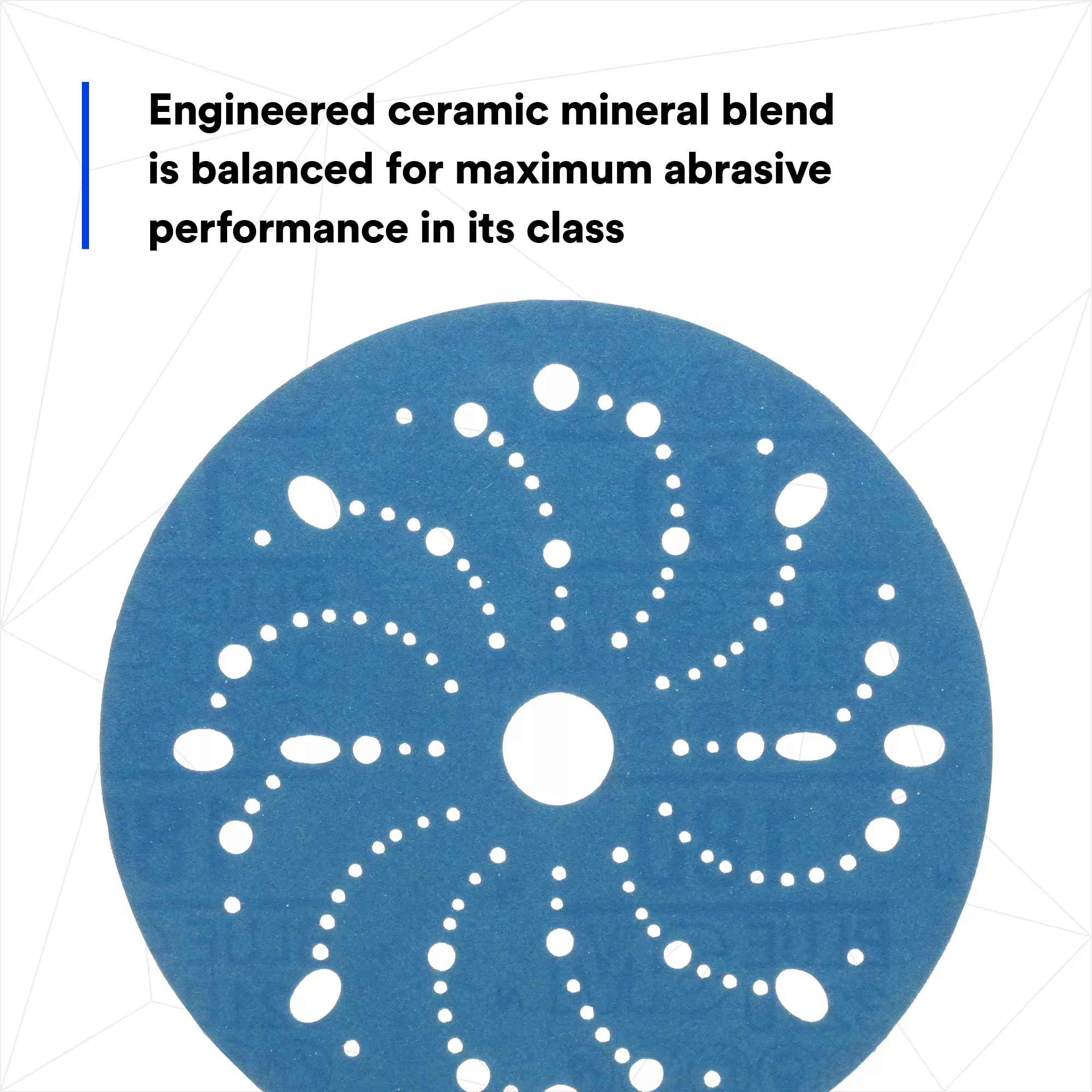 SKU 7100091094 | 3M™ Hookit™ Blue Abrasive Disc 321U Multi-hole