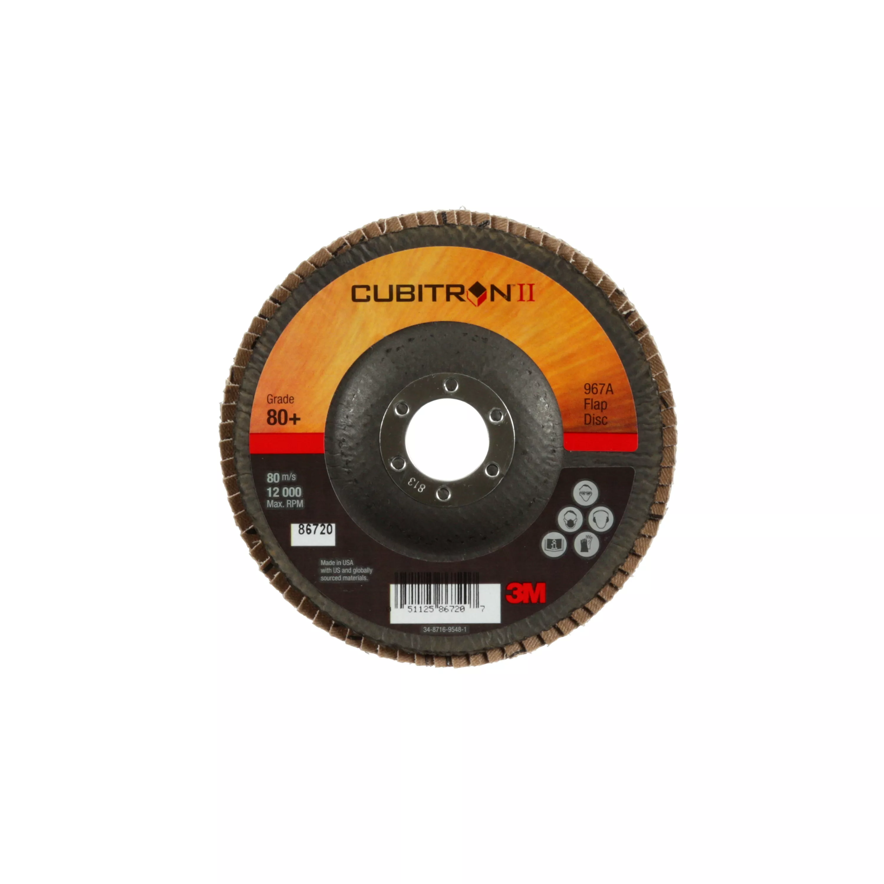 SKU 7000148201 | 3M™ Cubitron™ II Flap Disc 967A