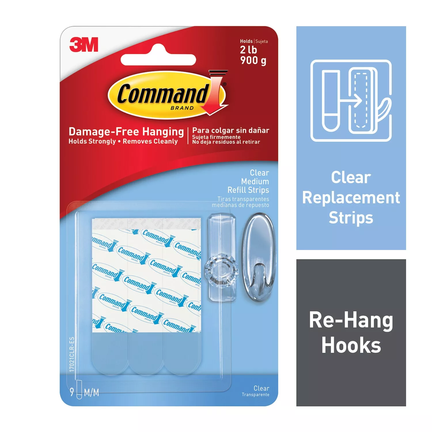 SKU 7010369869 | Command™ Clear Medium Refill Strips 17021CLR-ES