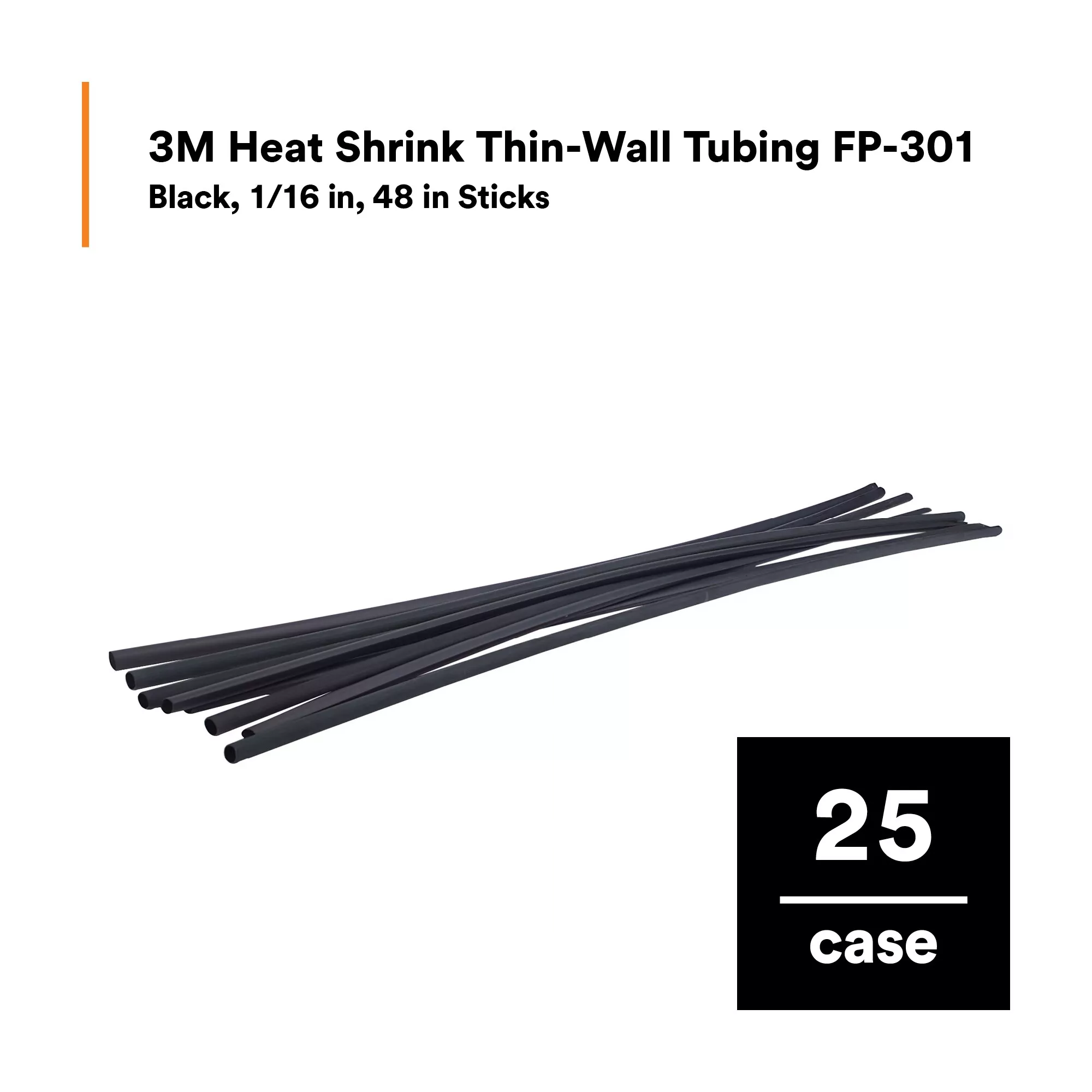 SKU 7000133629 | 3M™ Heat Shrink Thin-Wall Tubing FP-301-1/16-48