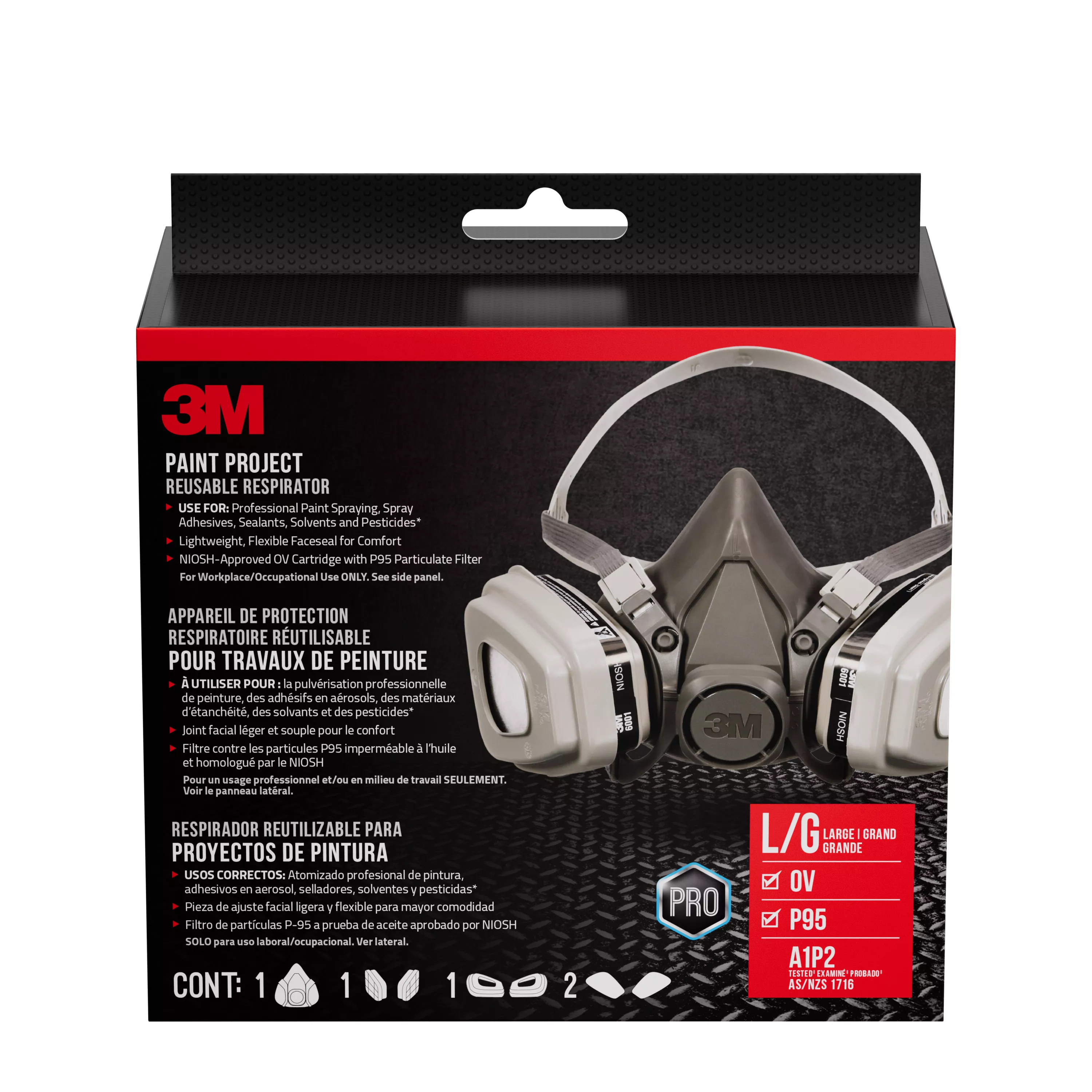 3M™ Performance Paint Project Respirator OV/P95, 6311P1-DC, Size Large,
1 each/pack, 4 packs/case