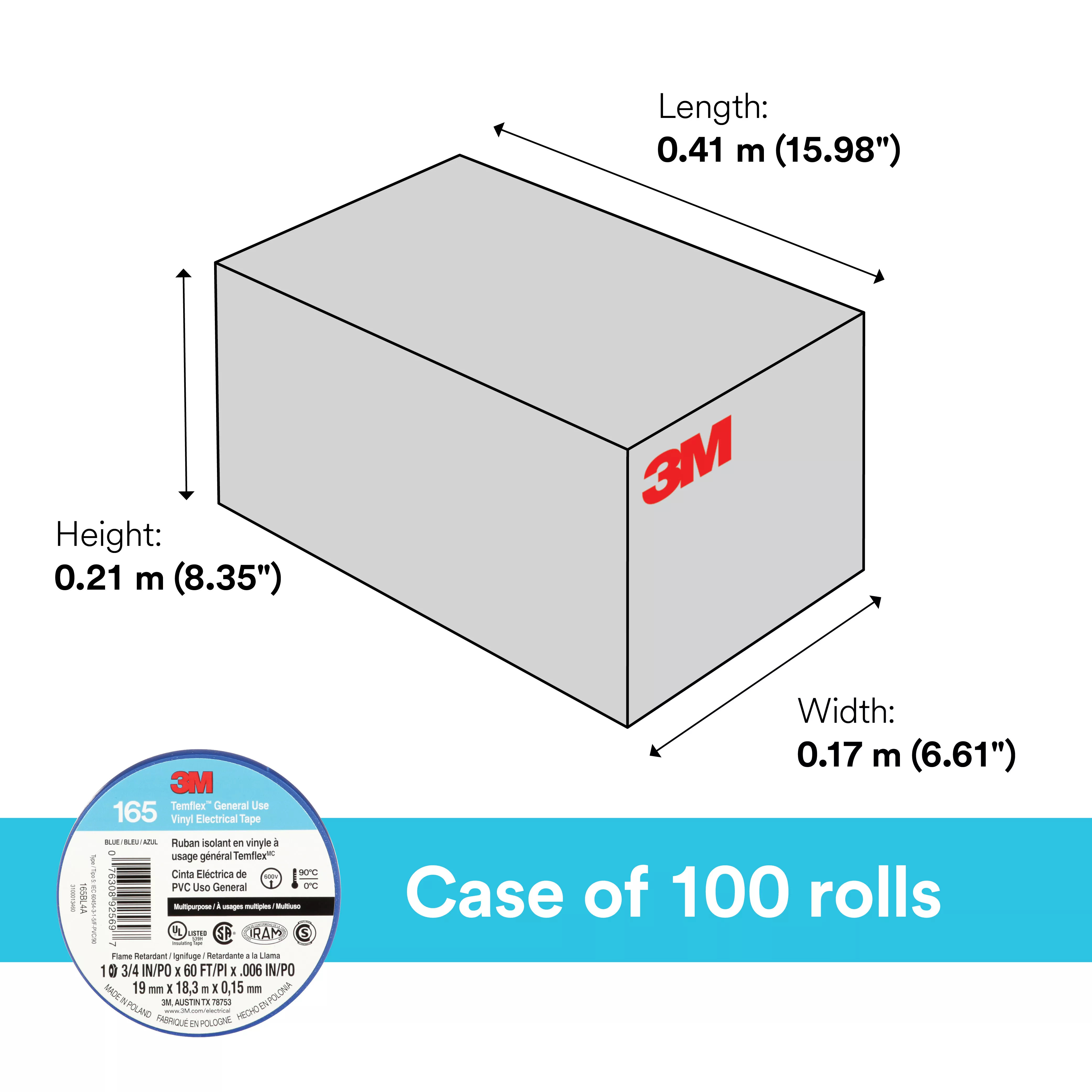 SKU 7100169429 | 3M™ Temflex™ Vinyl Electrical Tape 165