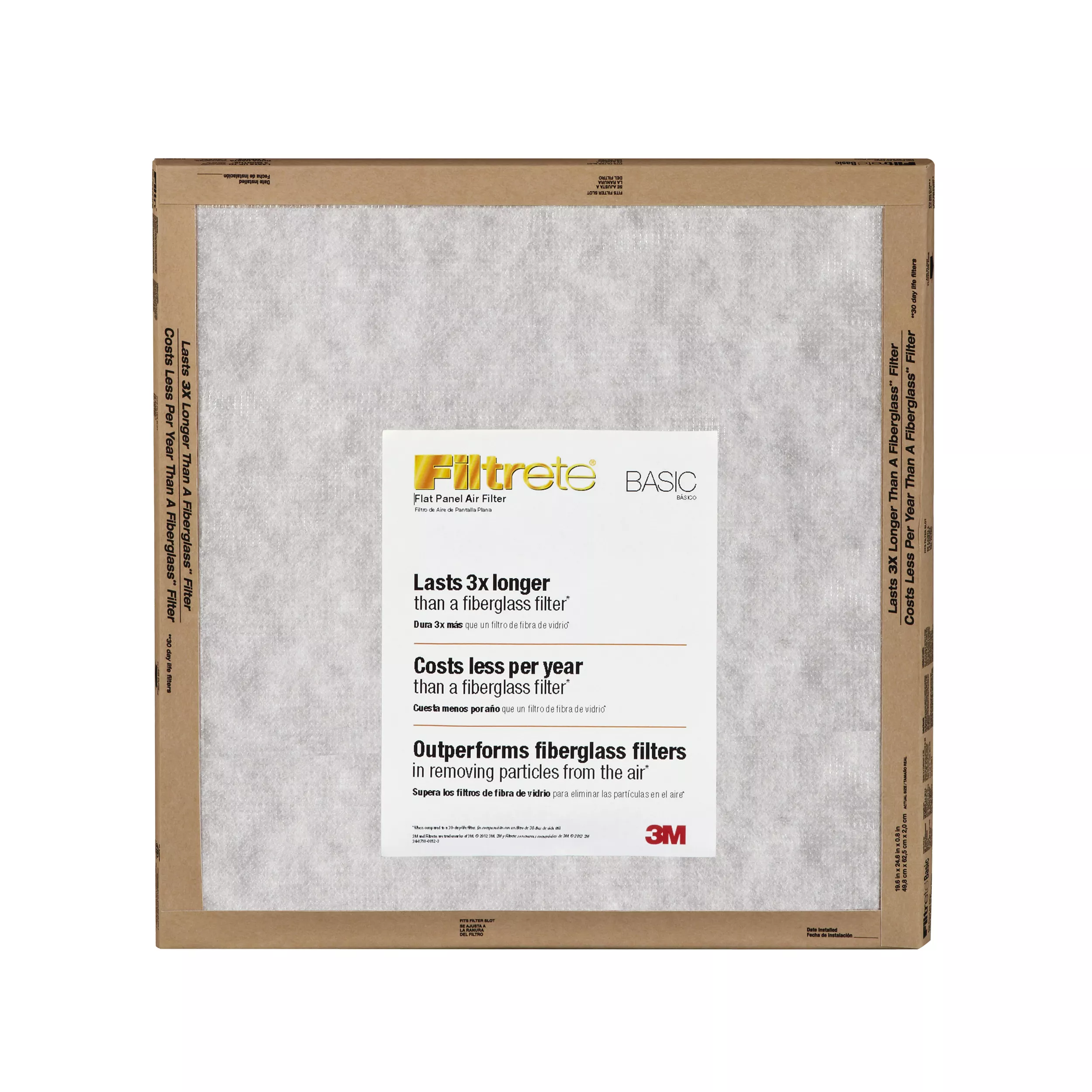 Filtrete™ Flat Panel Air Filter FPL02-2PK-24, 20 in x 20 in x 1 in (50.8 cm x 50.8 cm x 2.5 cm)