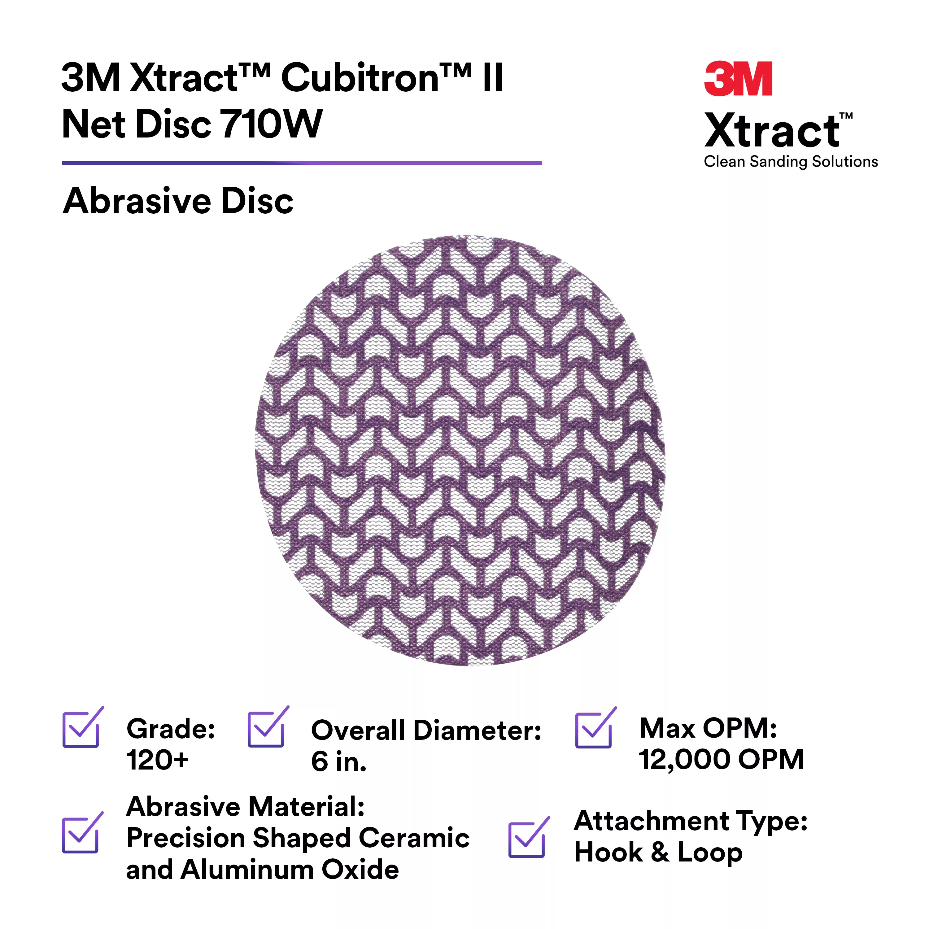 SKU 7100288136 | 3M Xtract™ Cubitron™ II Net Disc 710W