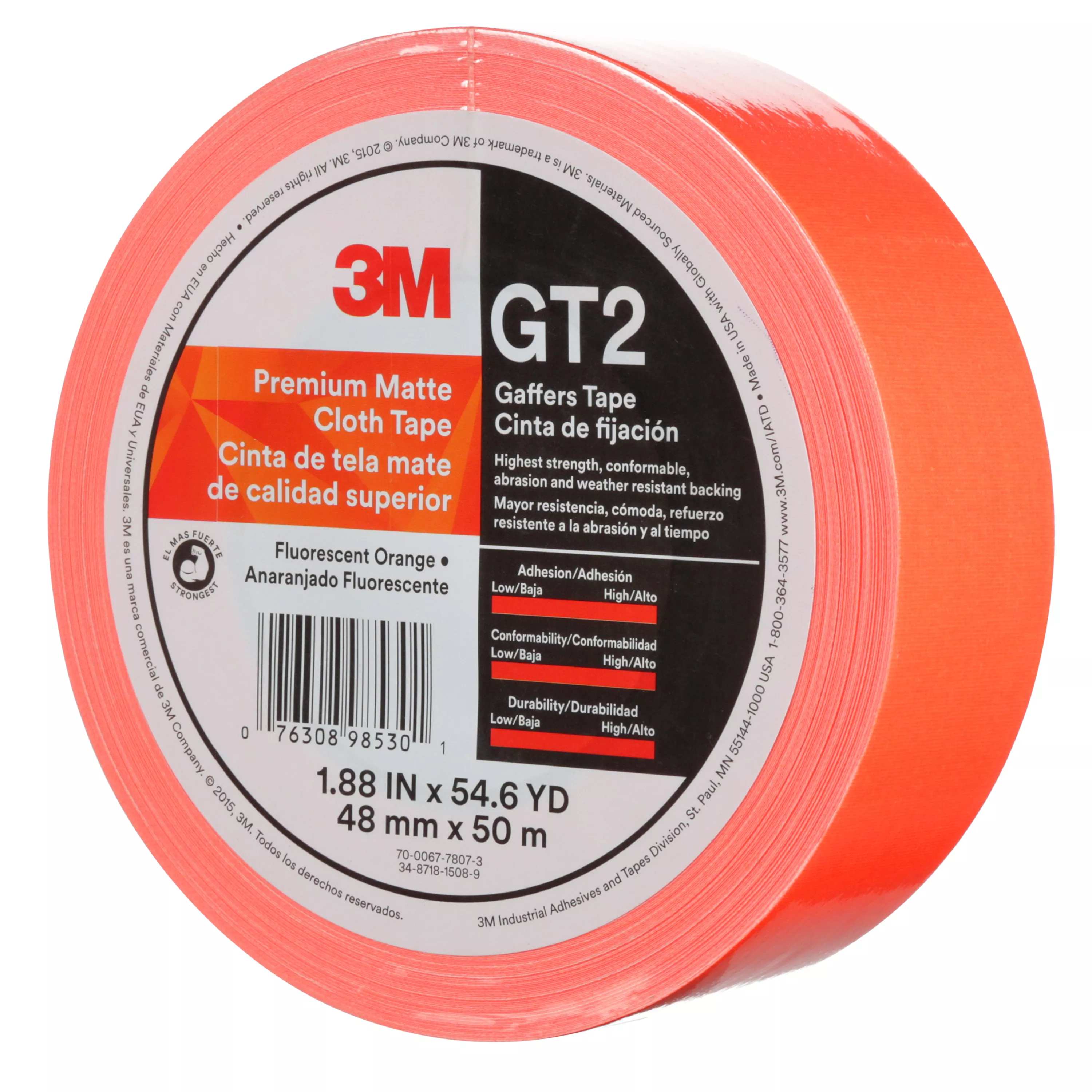 SKU 7010375521 | 3M™ Premium Matte Cloth (Gaffers) Tape GT2