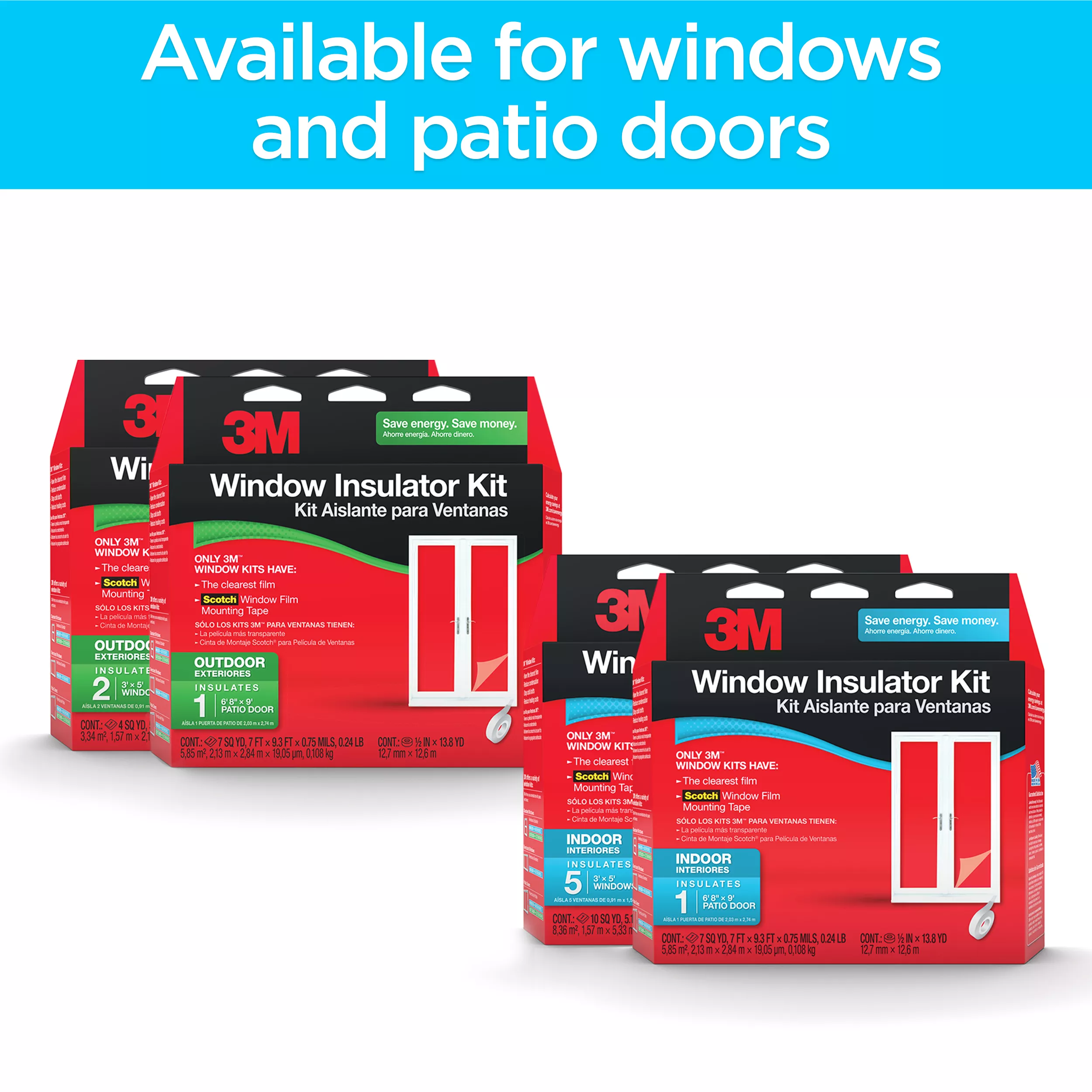 SKU 7100075738 | 3M™ Indoor Window Insulator Kit - Five Pack 2141W-6