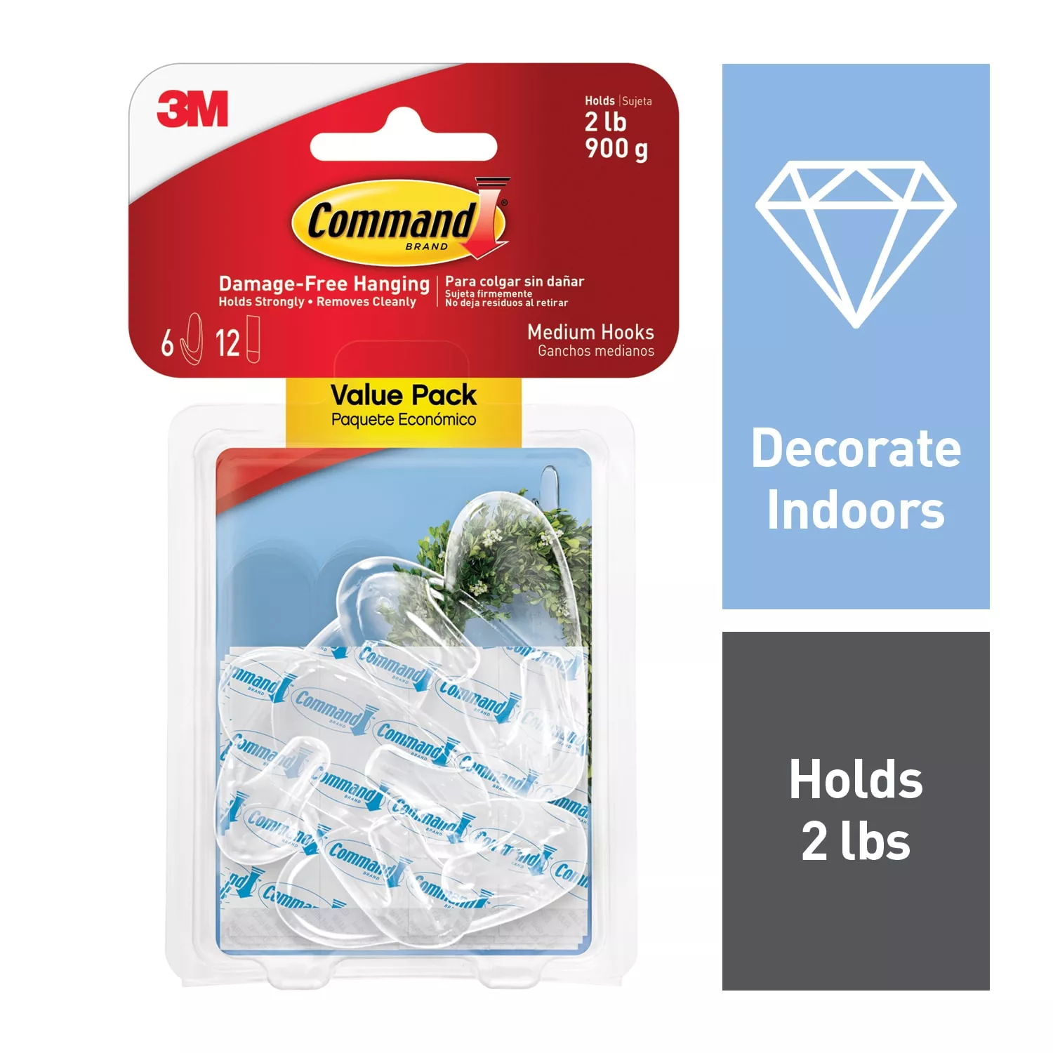 SKU 7010375078 | Command™ Clear Medium Hooks