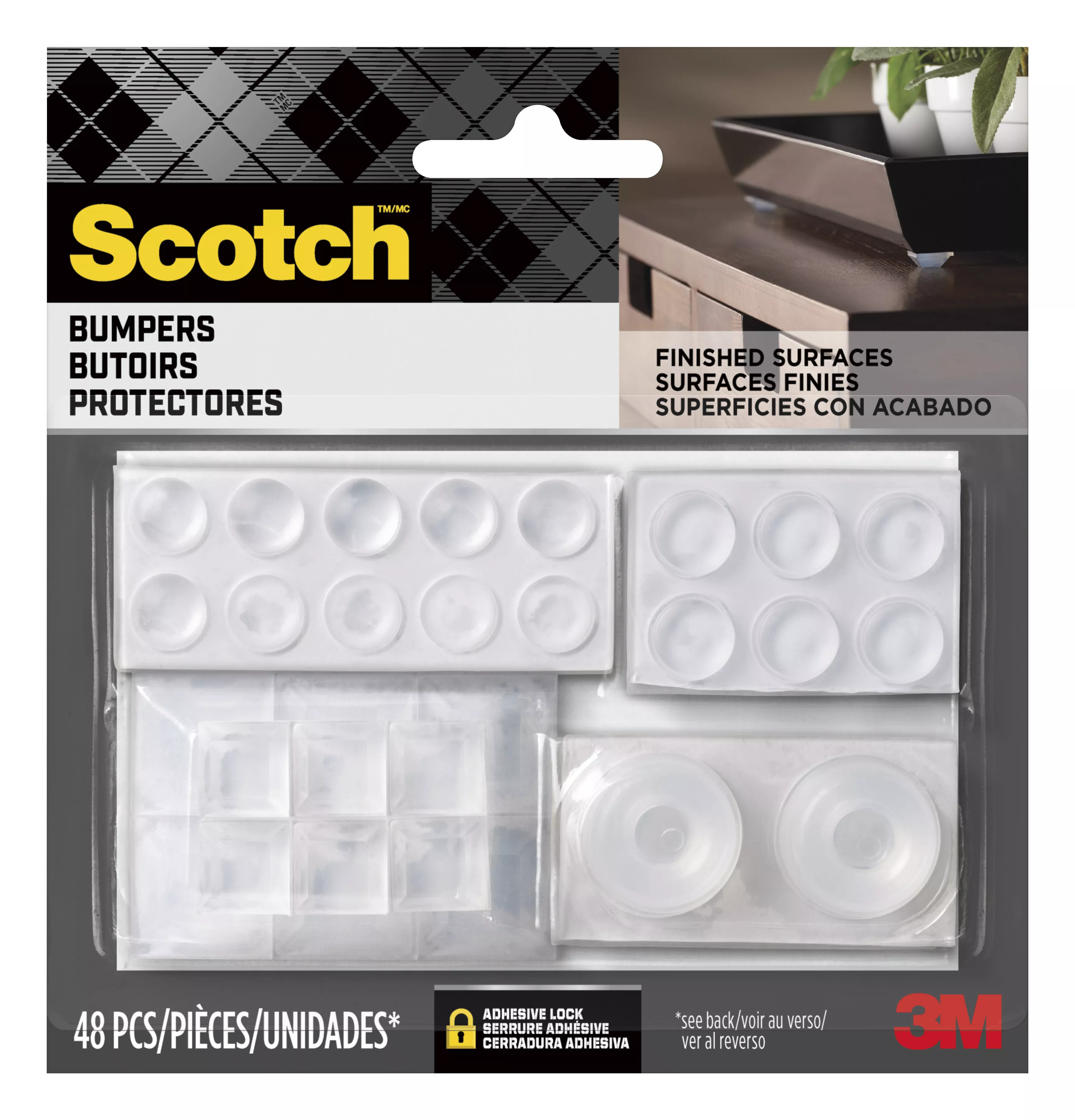 Scotch™ Bumpers SP942-NA, Clear Multi Shape Pack, 48/pk