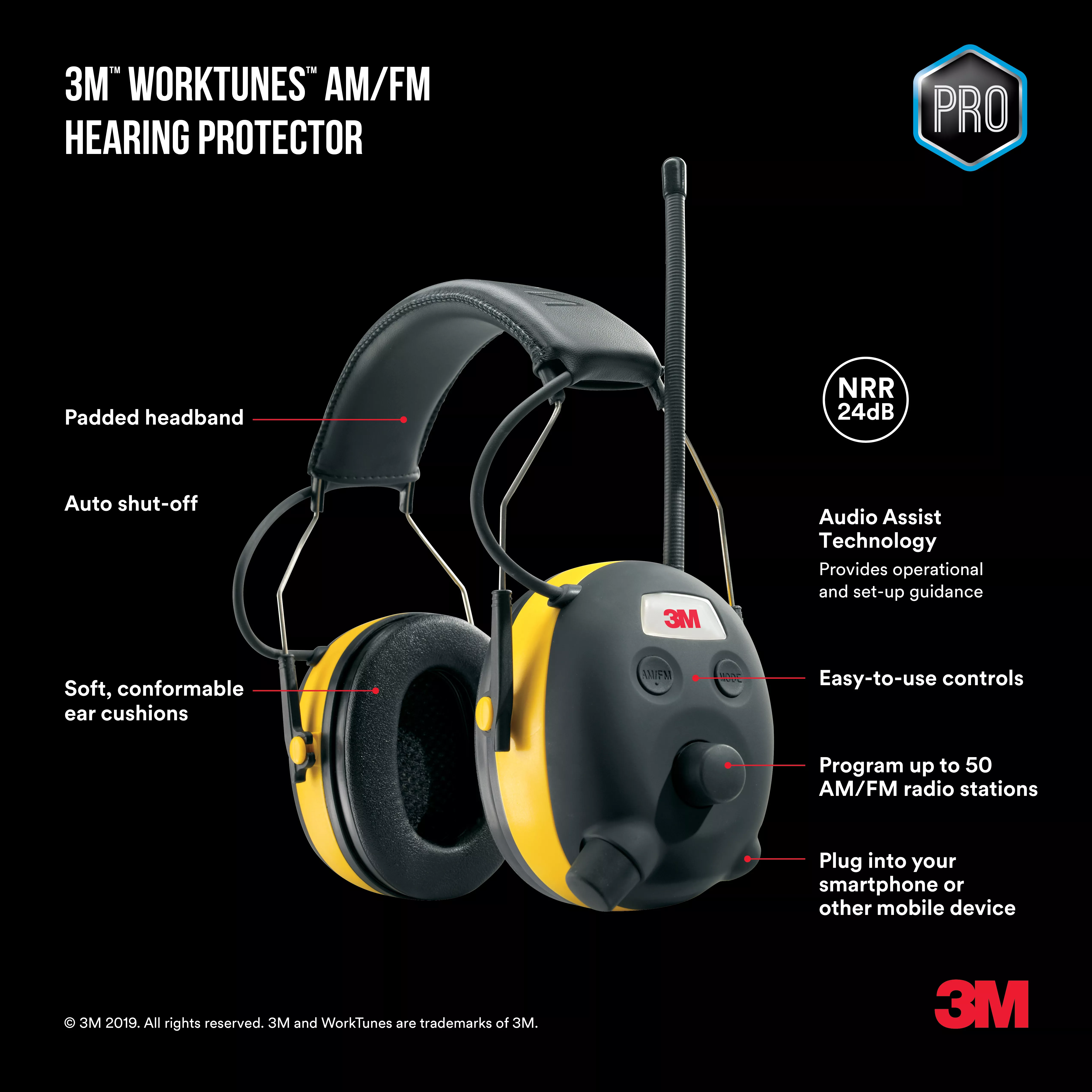 SKU 7100156587 | 3M™ Worktunes™ AM/FM Hearing Protector