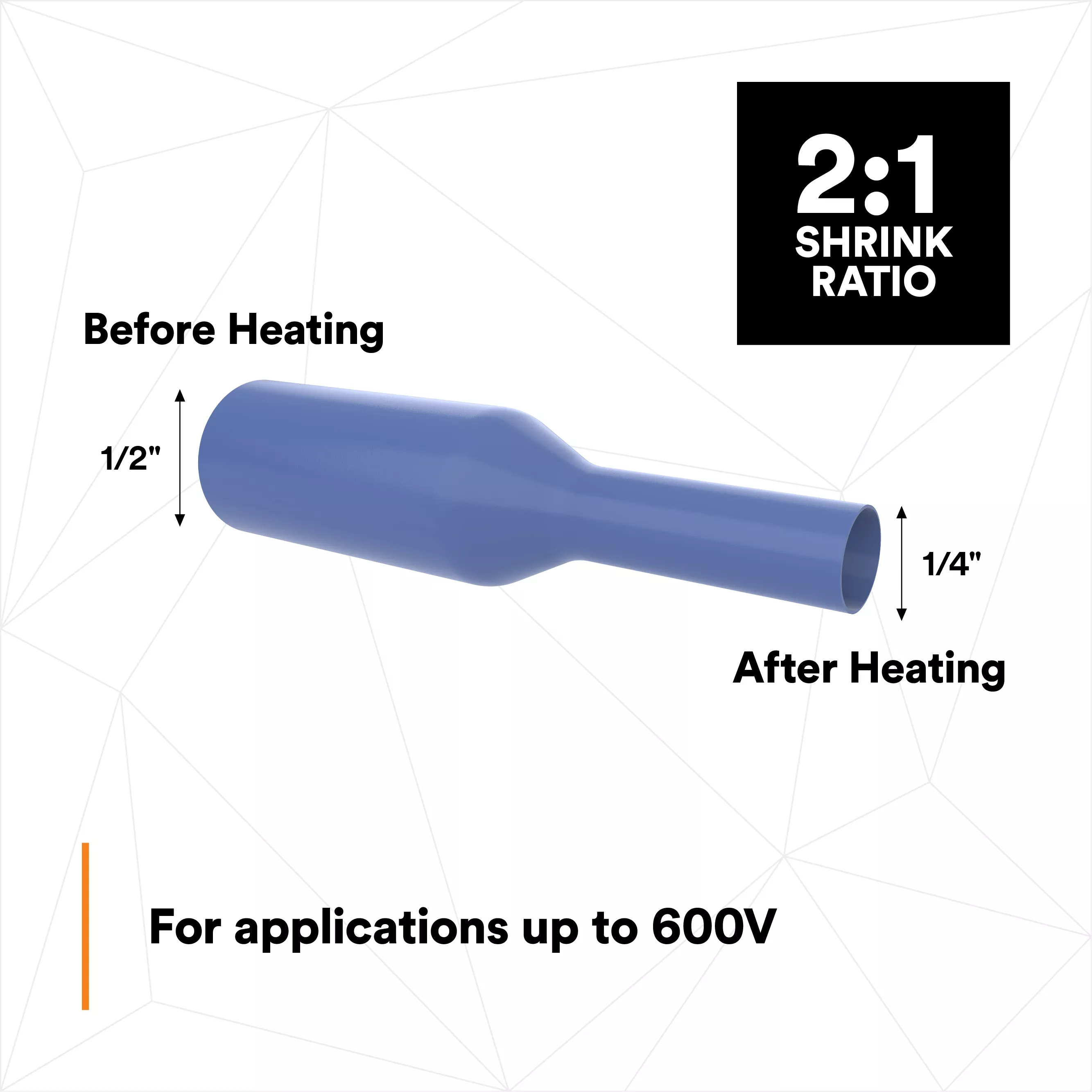 SKU 7100025159 | 3M™ Heat Shrink Thin-Wall Tubing FP-301-1/2-Blue-200'