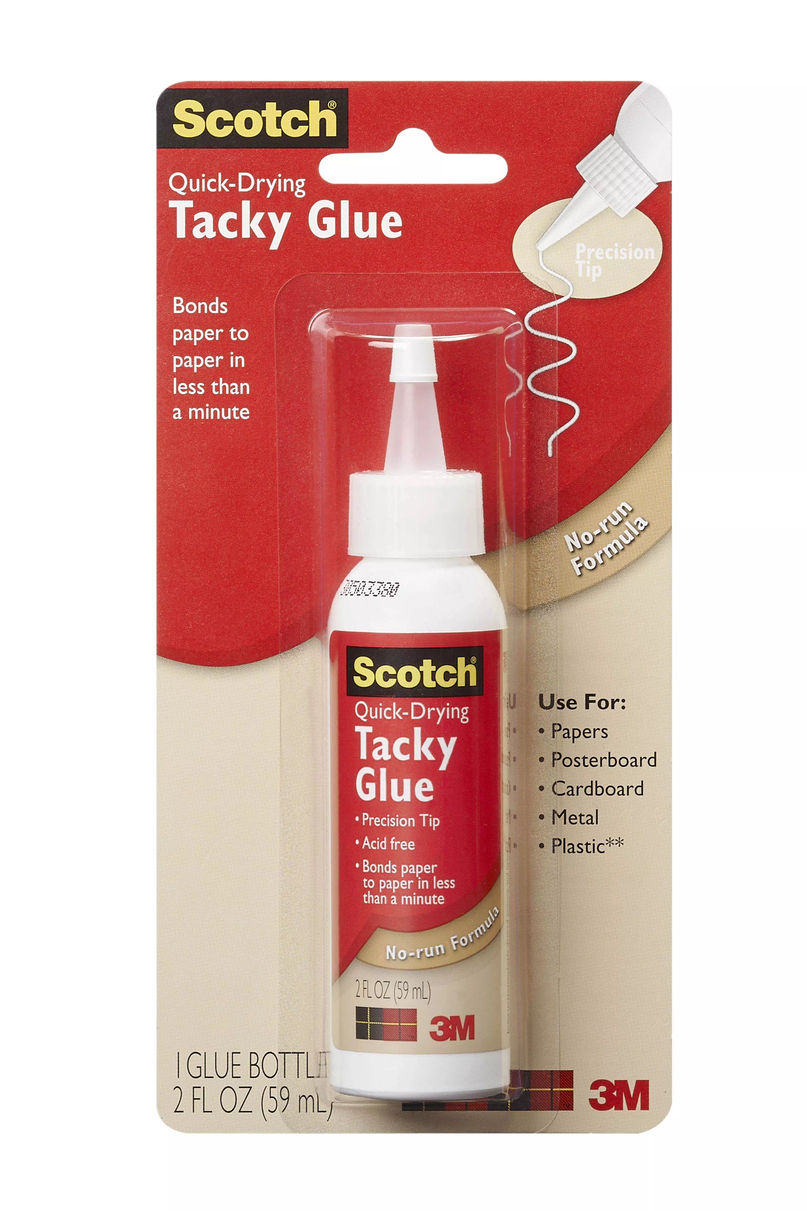 Scotch® Quick Drying Tacky Glue 6052A-1, 2 fl oz (59 mL)