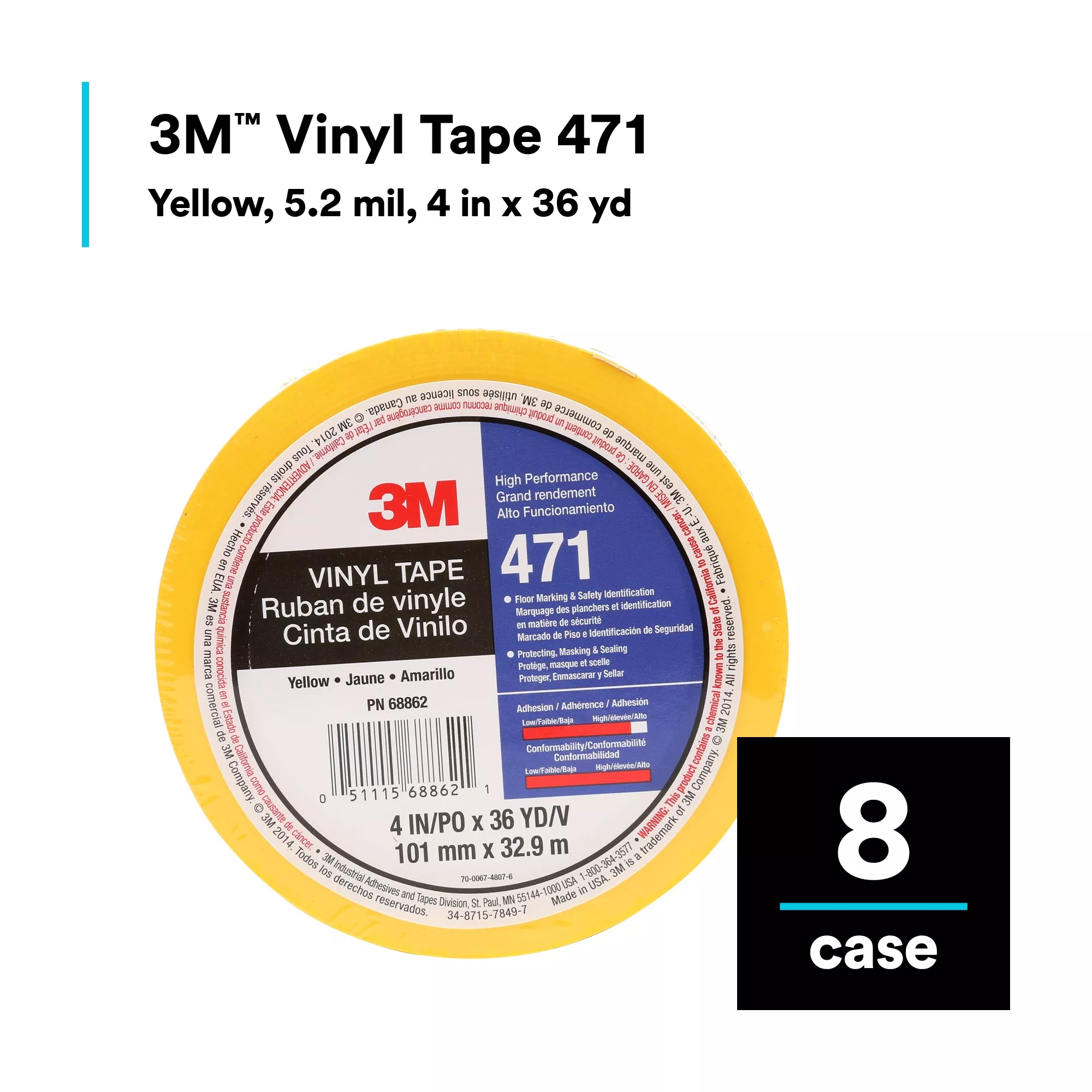 SKU 7010335141 | 3M™ Vinyl Tape 471