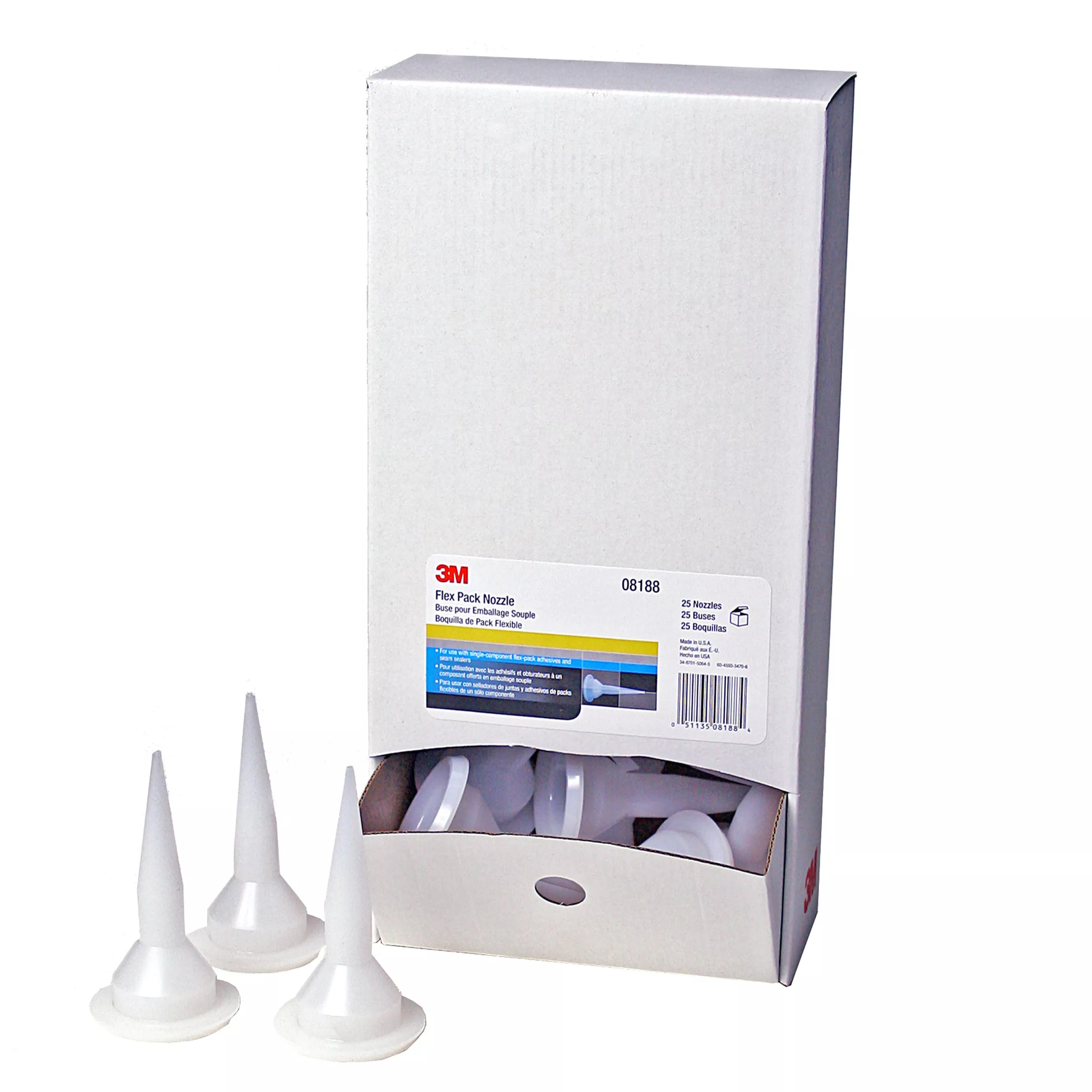 3M™ Flex Pack Nozzle, 08188, 25 per carton, 6 cartons per case