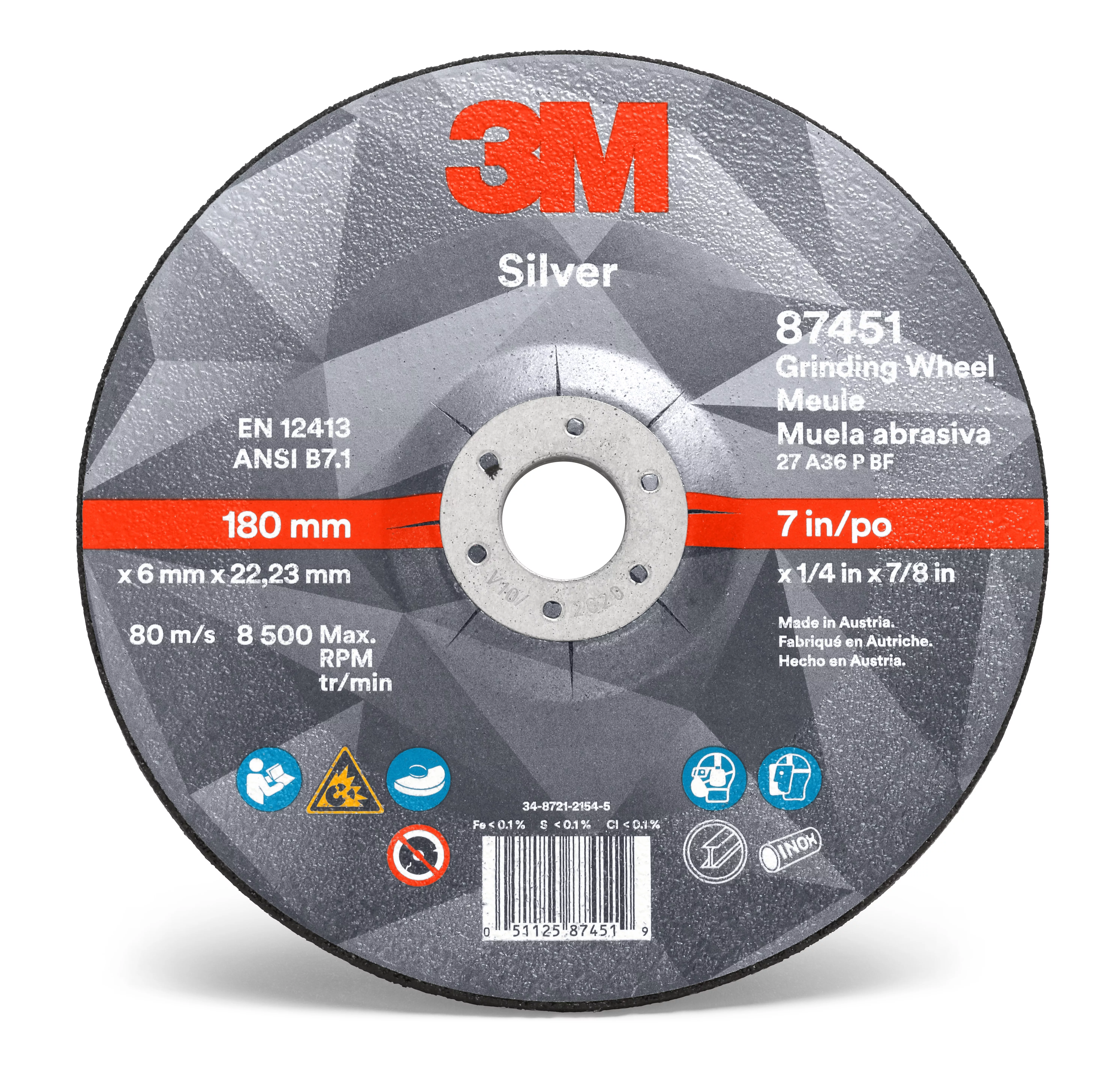 UPC 00051125874519 | 3M™ Silver Depressed Center Grinding Wheel