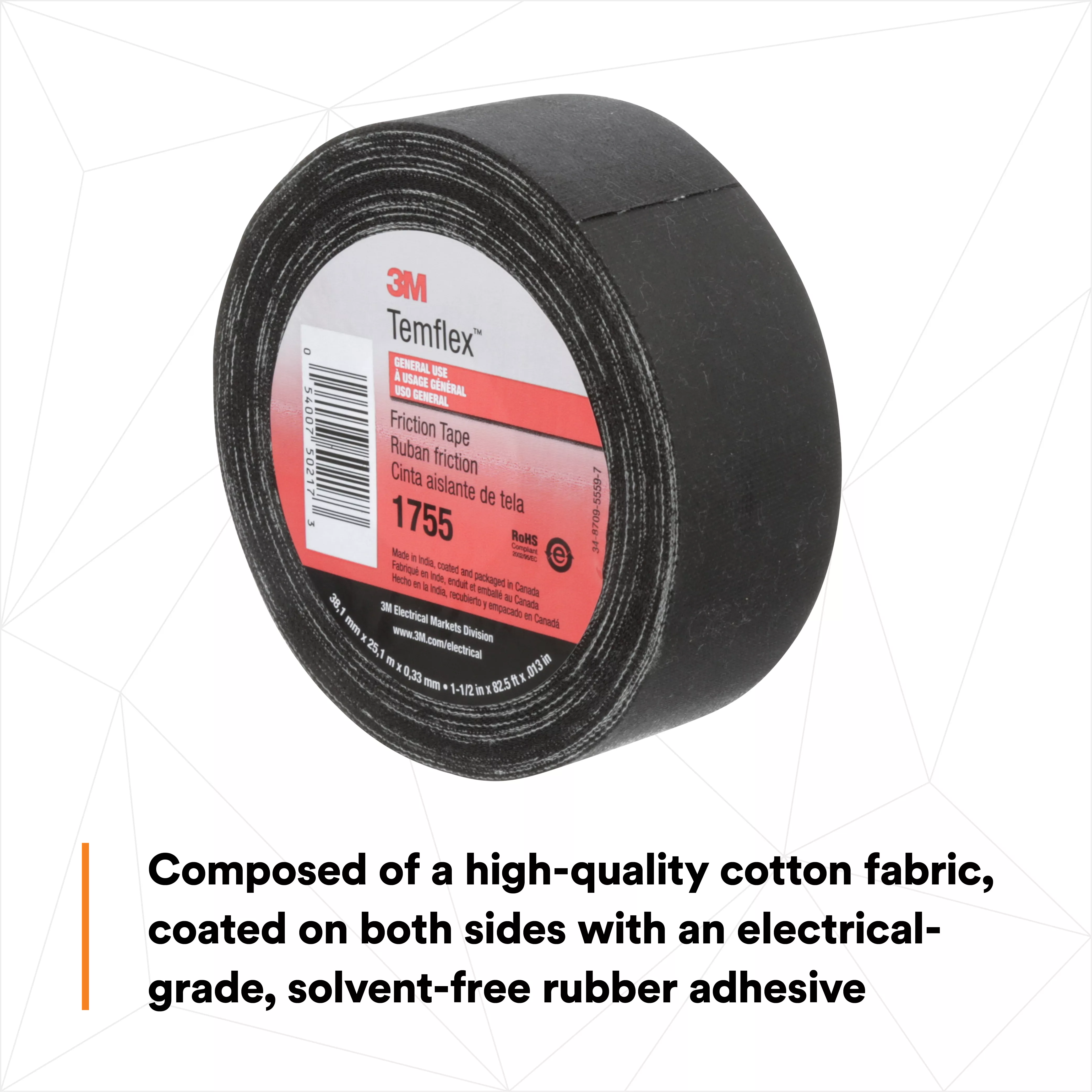 UPC 00054007502173 | 3M™ Temflex™ Cotton Friction Tape 1755