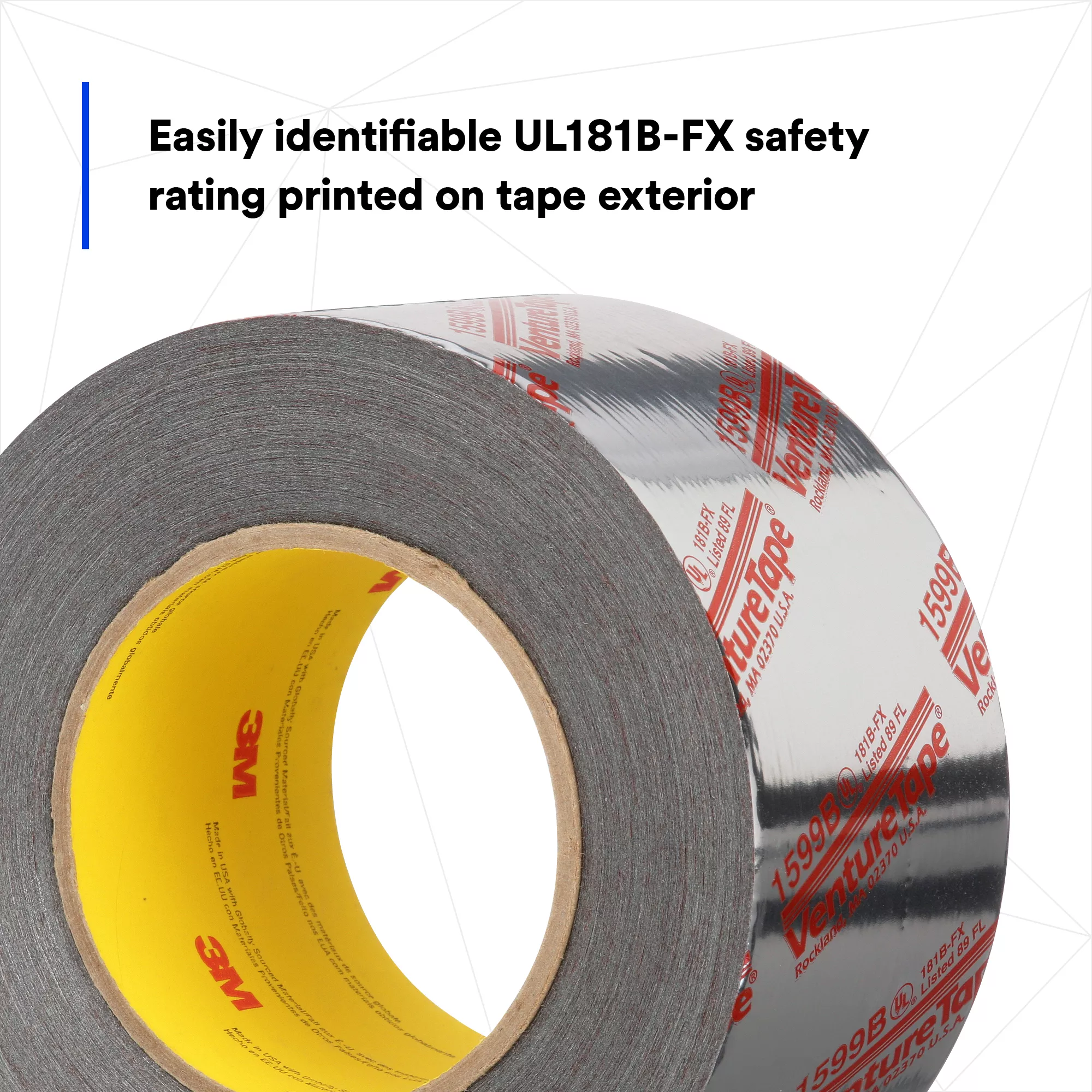 Product Number 1599B | 3M™ Venture Tape™ UL181B-FX Polypropylene Duct Tape 1599B