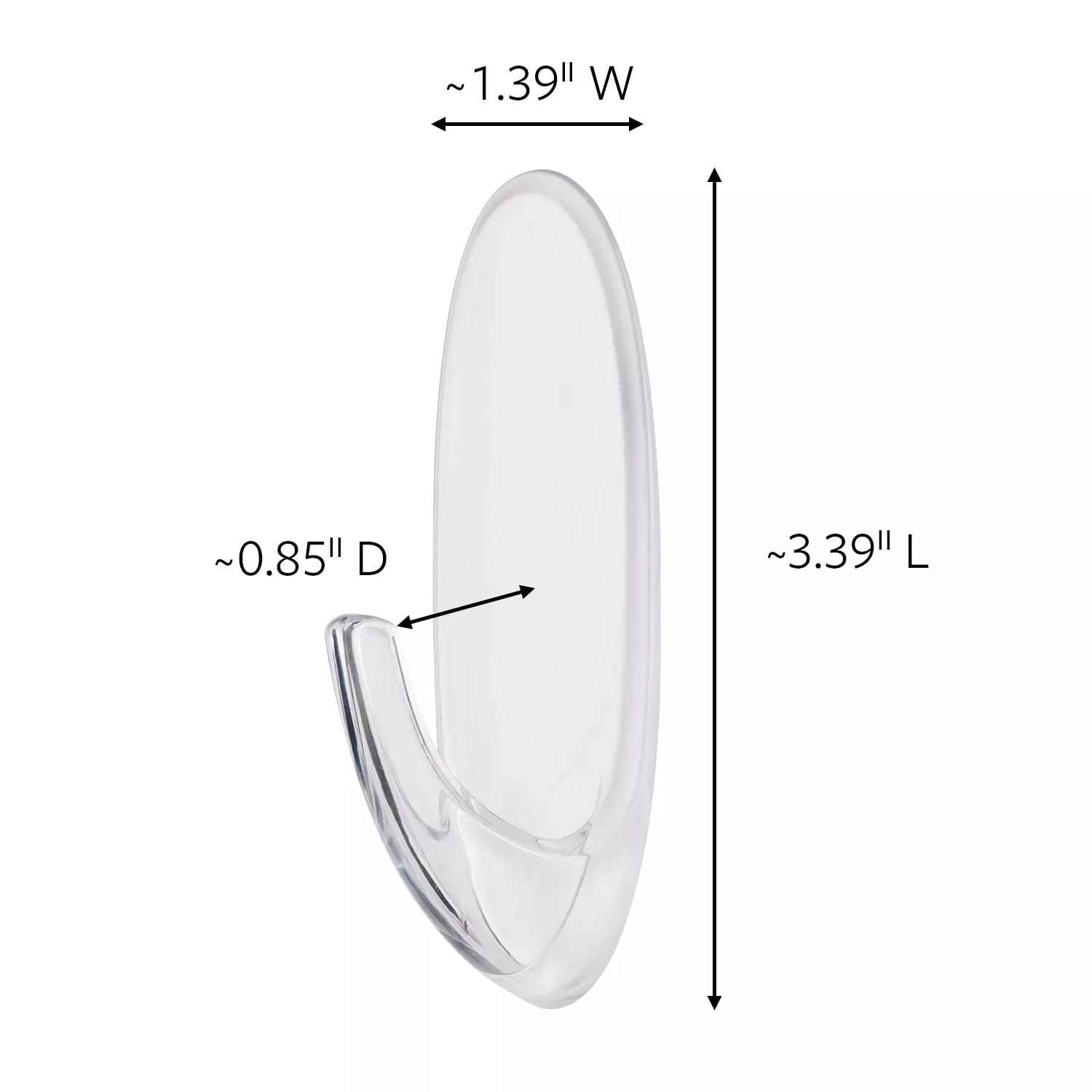 Command™ Large Clear Window Hook with Clear All Weather Strips 17093CLR-AWC