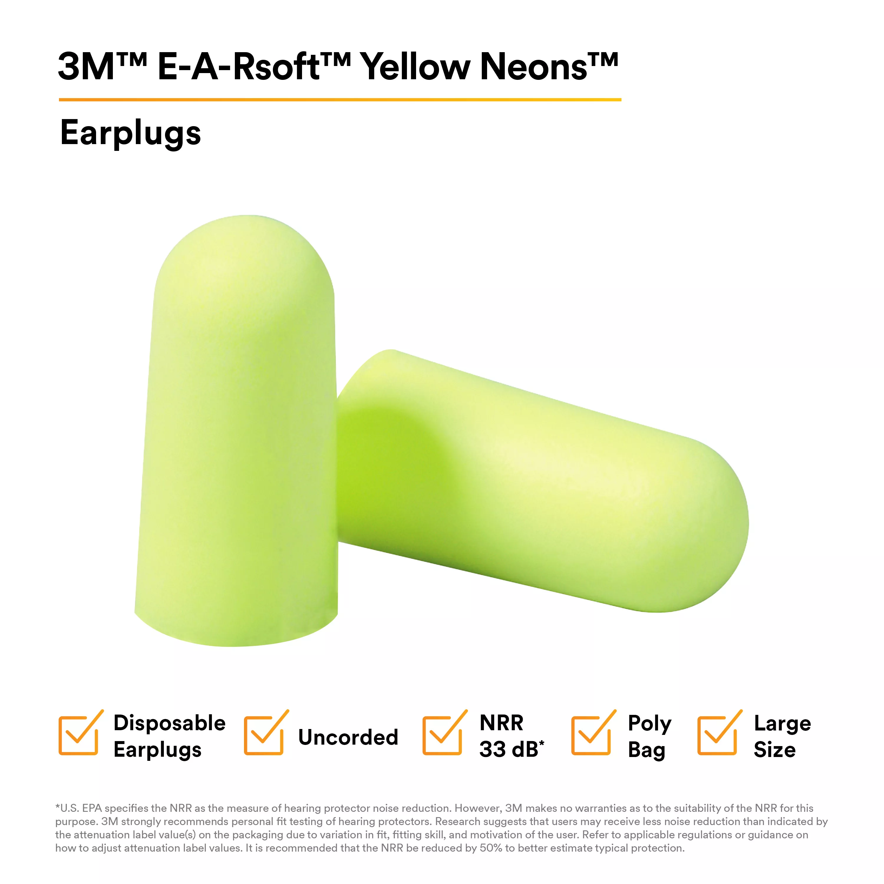 UPC 10080529120646 | 3M™ E-A-Rsoft™ Yellow Neons™ Earplugs 312-1251