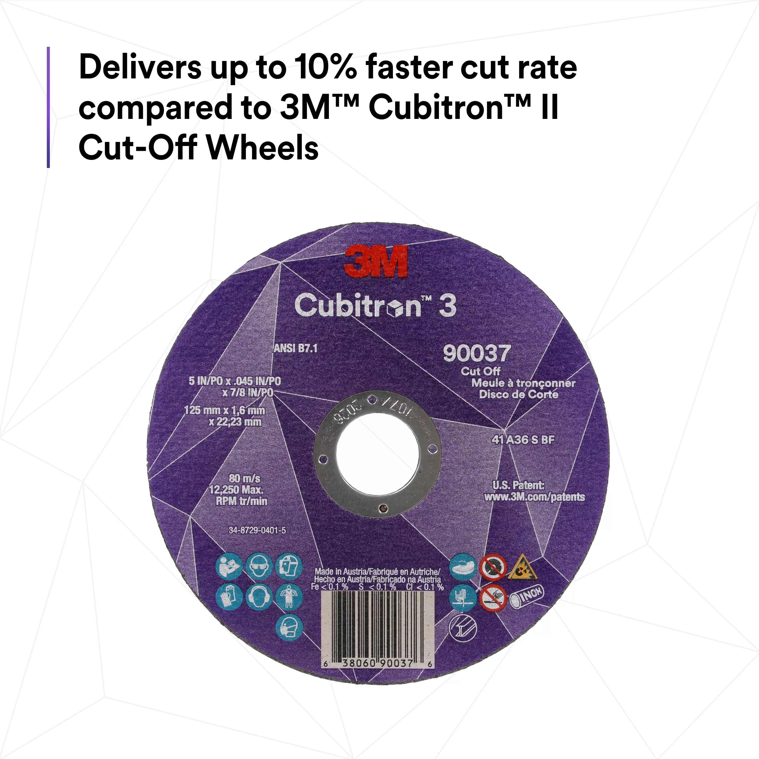 SKU 7100303860 | 3M™ Cubitron™ 3 Cut-Off Wheel