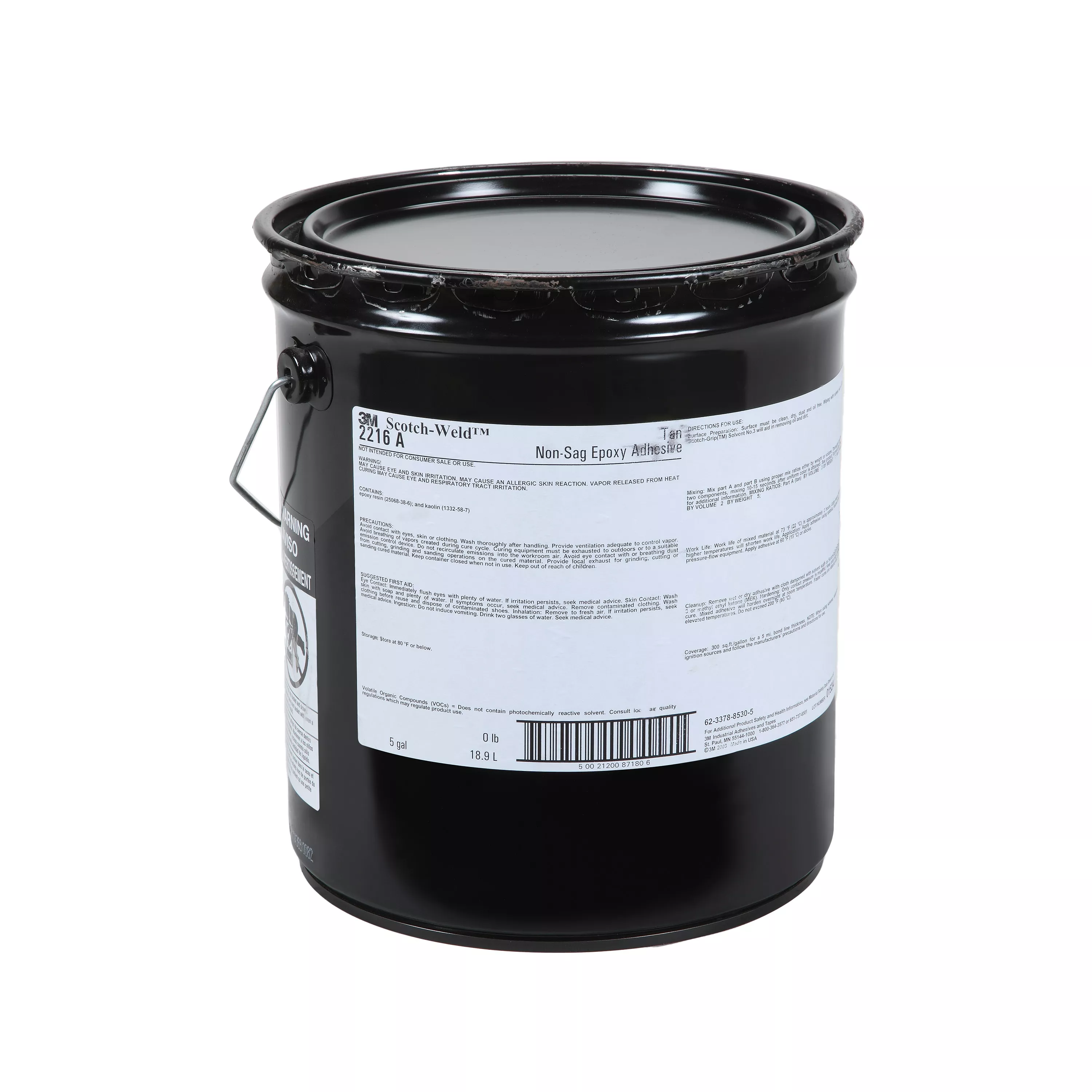 3M™ Scotch-Weld™ Epoxy Adhesive 2216NS, Tan, Part A, 5 Gallon (Pail),
Drum