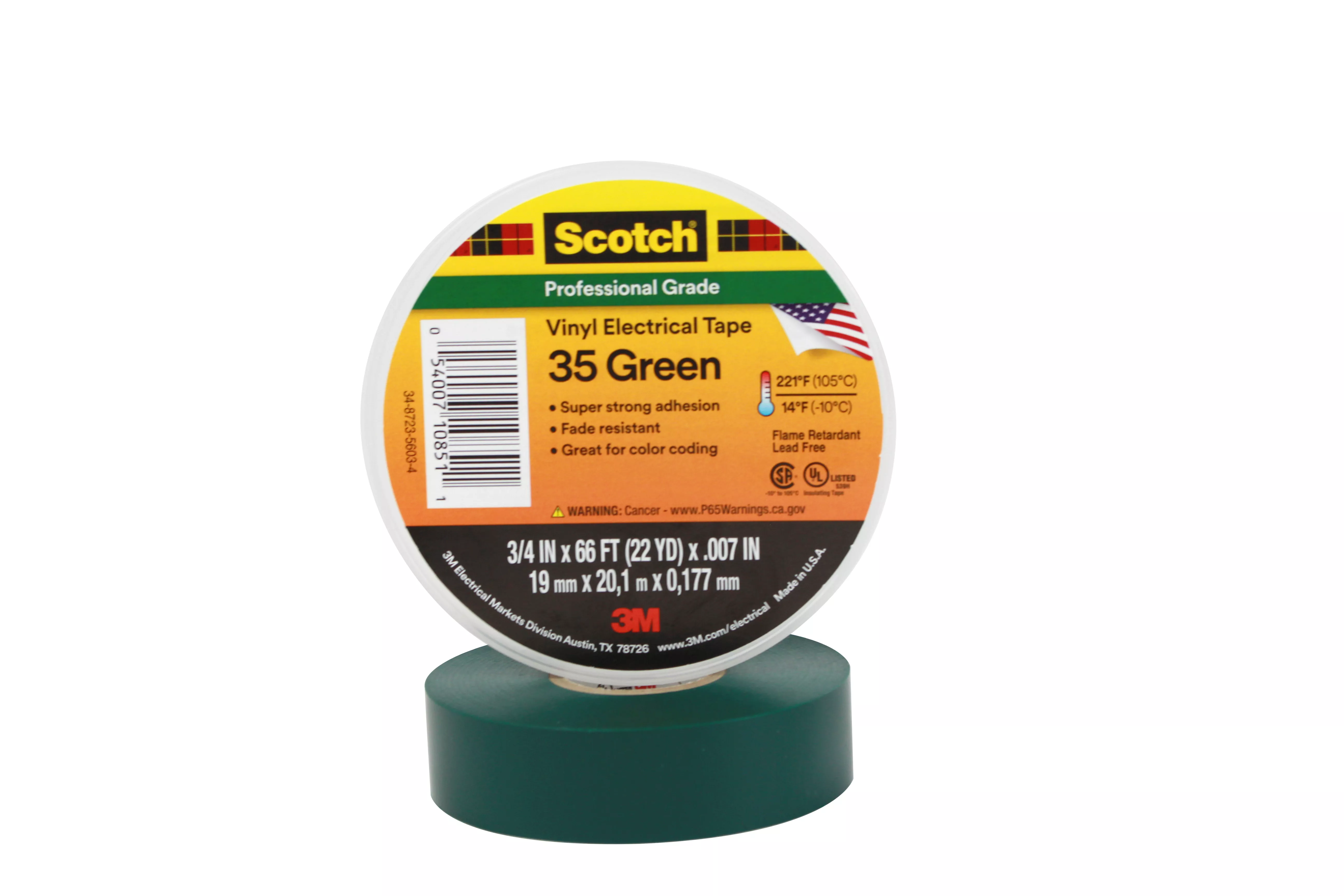 SKU 7000006098 | Scotch® Vinyl Color Coding Electrical Tape 35