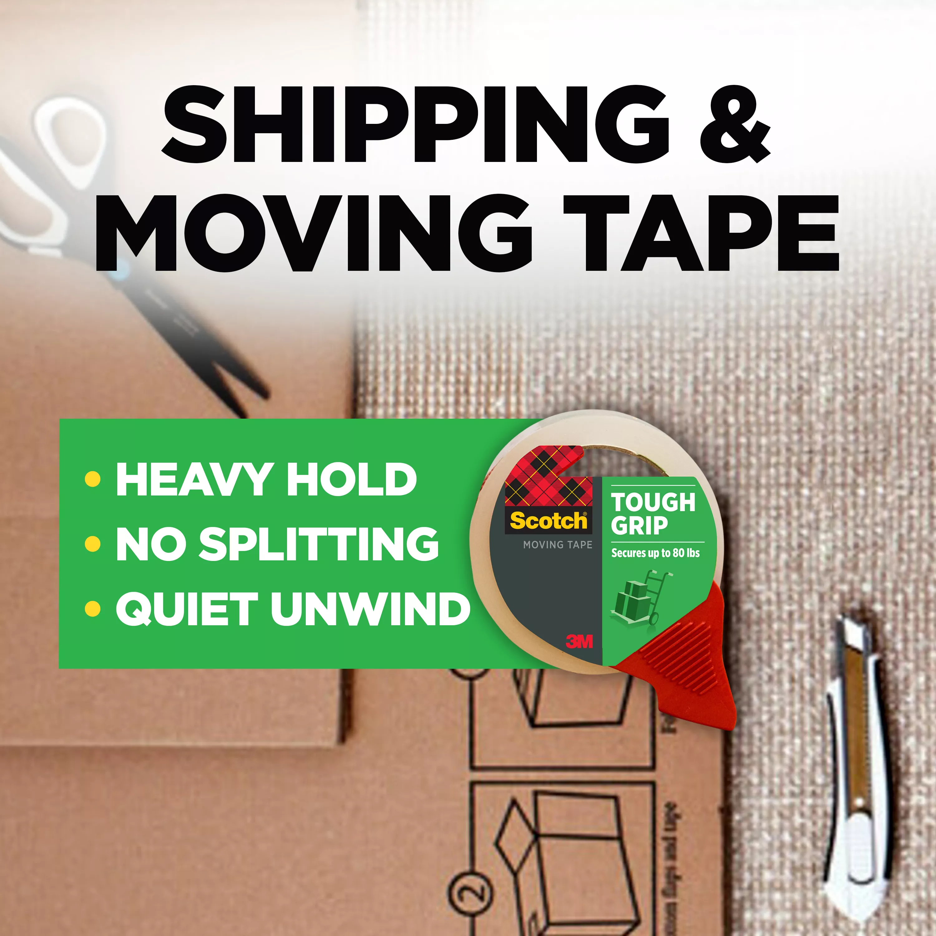 UPC 00076308908379 | Scotch® Moving Tough Grip Packaging Tape 3500S-RD-36GC