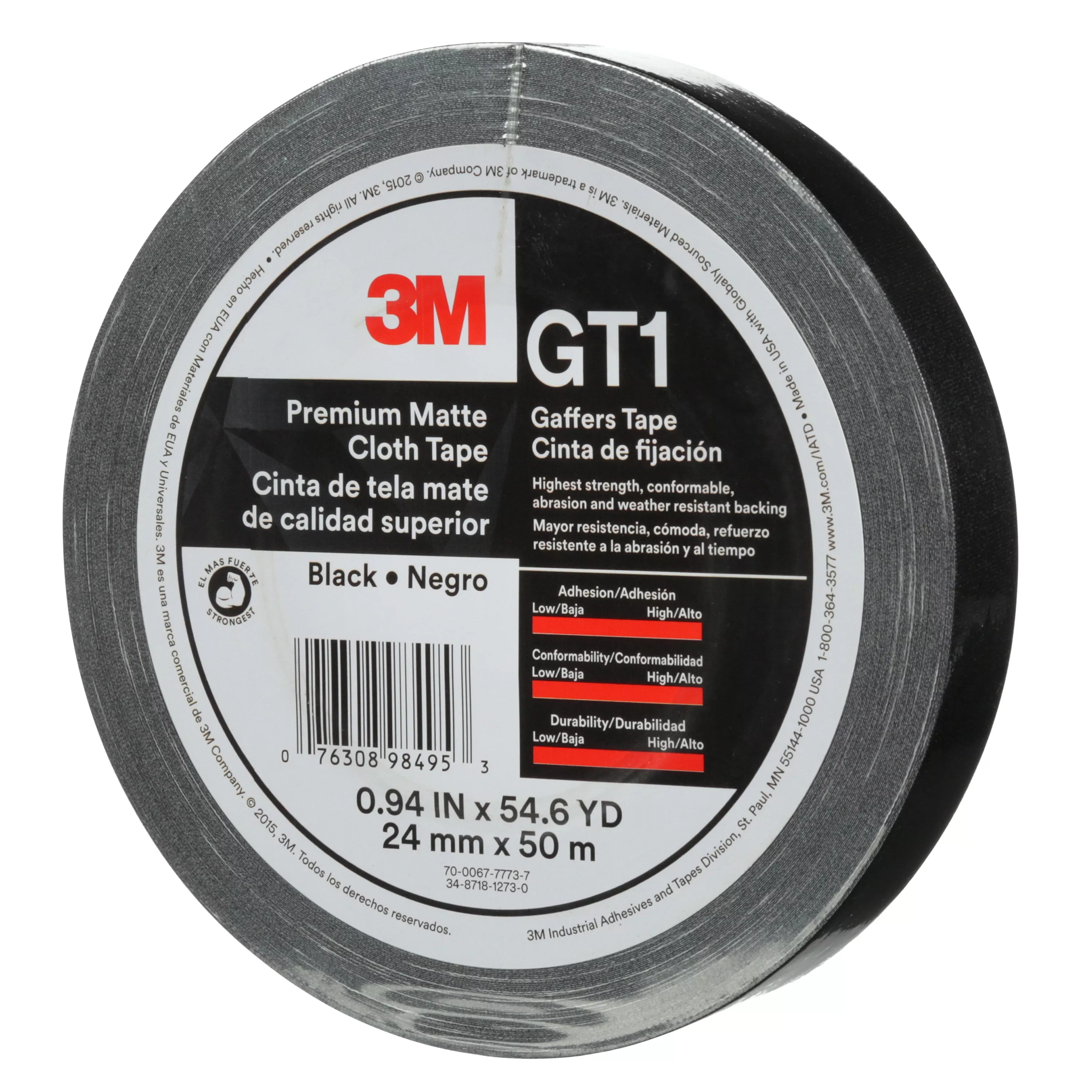 Product Number GT1 | 3M™ Premium Matte Cloth (Gaffers) Tape GT1