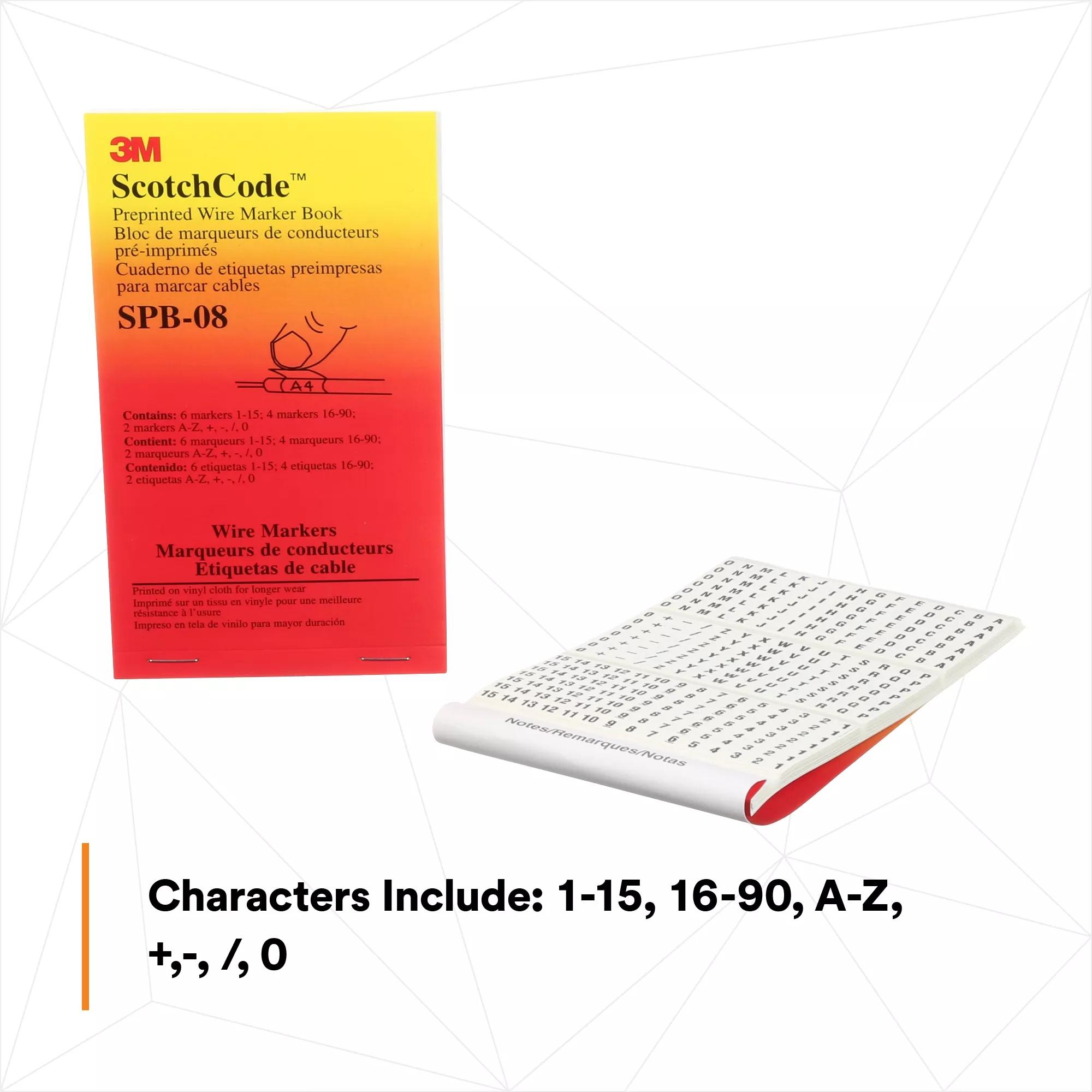 Product Number SPB-08 | 3M™ ScotchCode™ Pre-Printed Wire Marker Book SPB-08