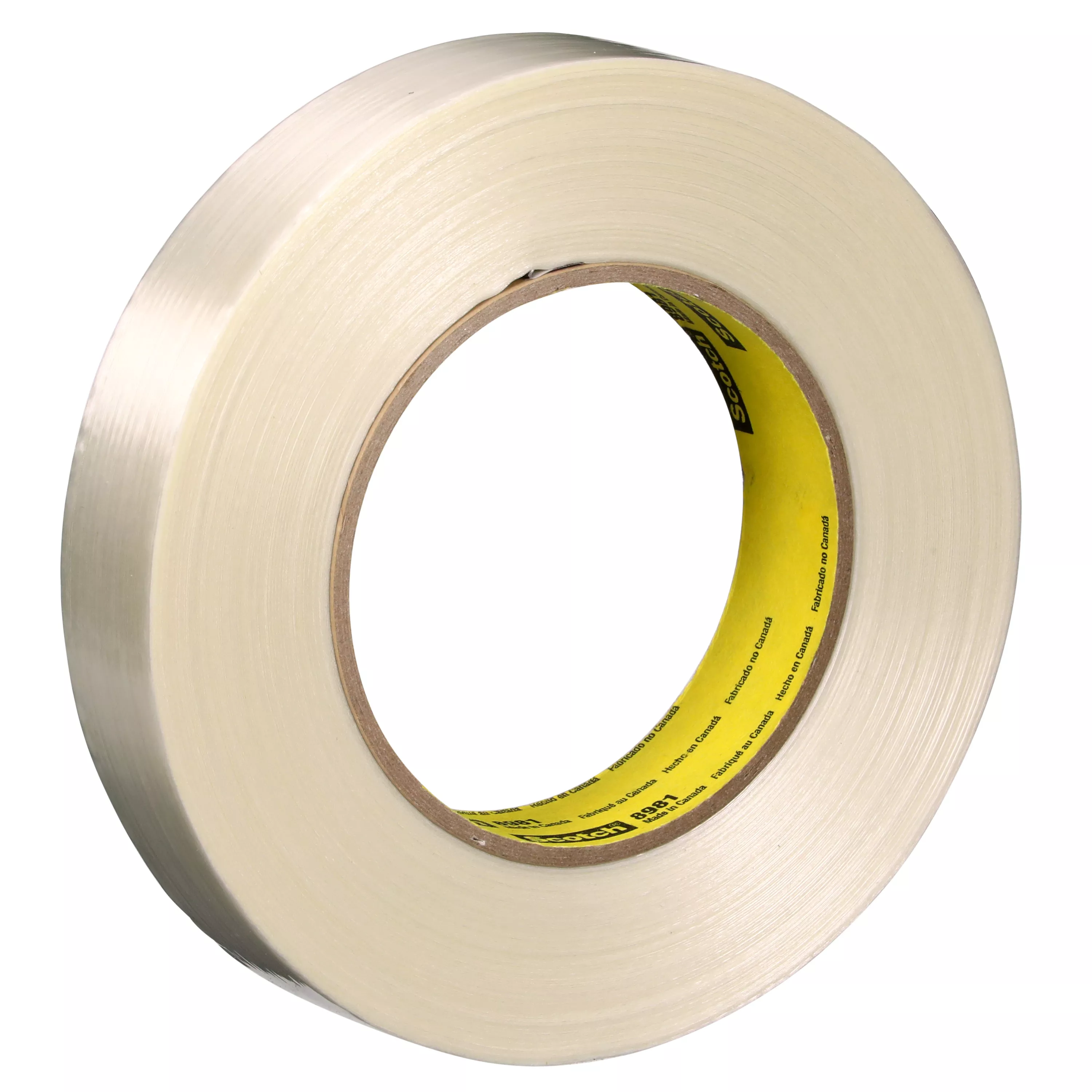 Scotch® Filament Tape 8981, Clear, 24 mm x 55 m, 6.6 mil, 36 Roll/Case