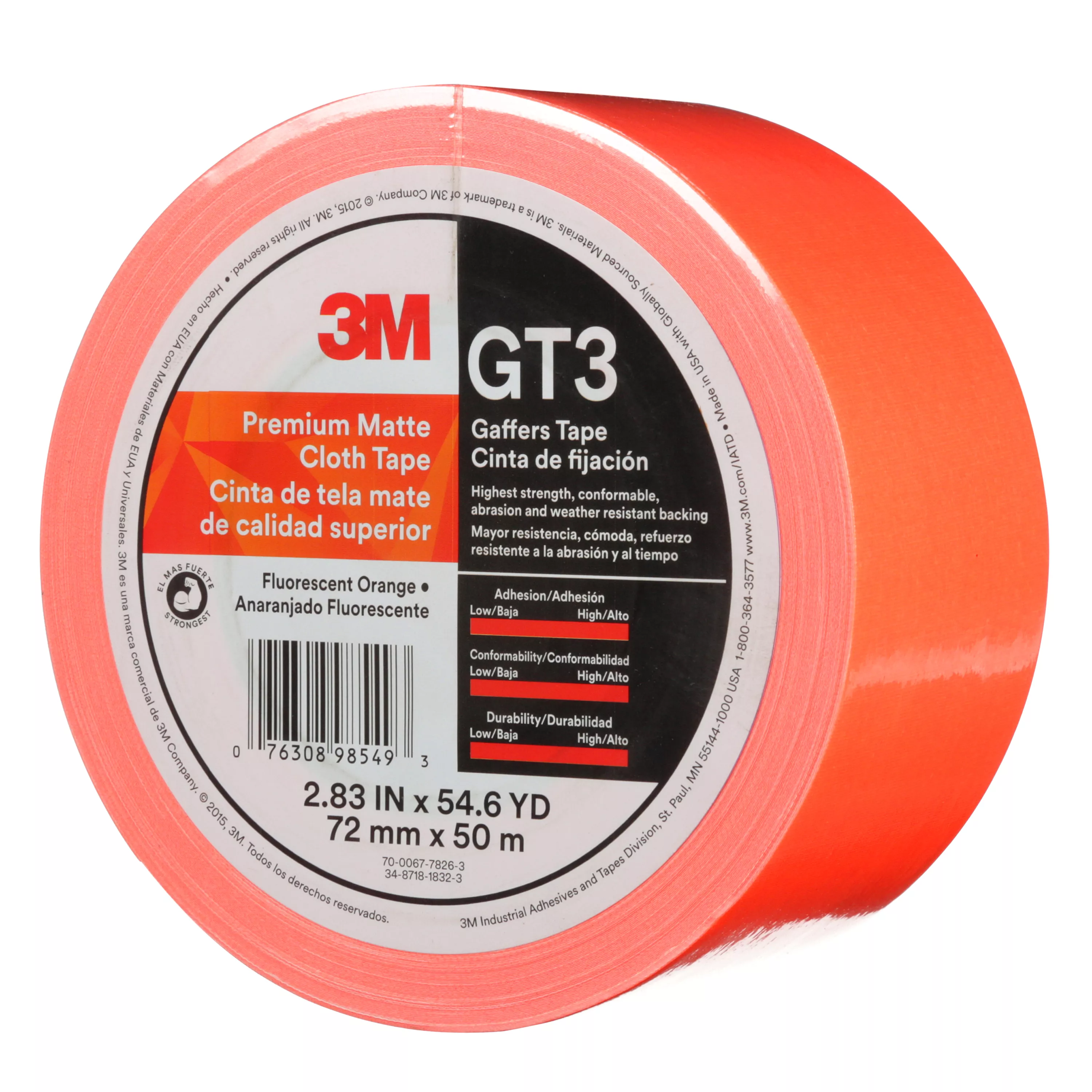 Product Number GT3 | 3M™ Premium Matte Cloth (Gaffers) Tape GT3