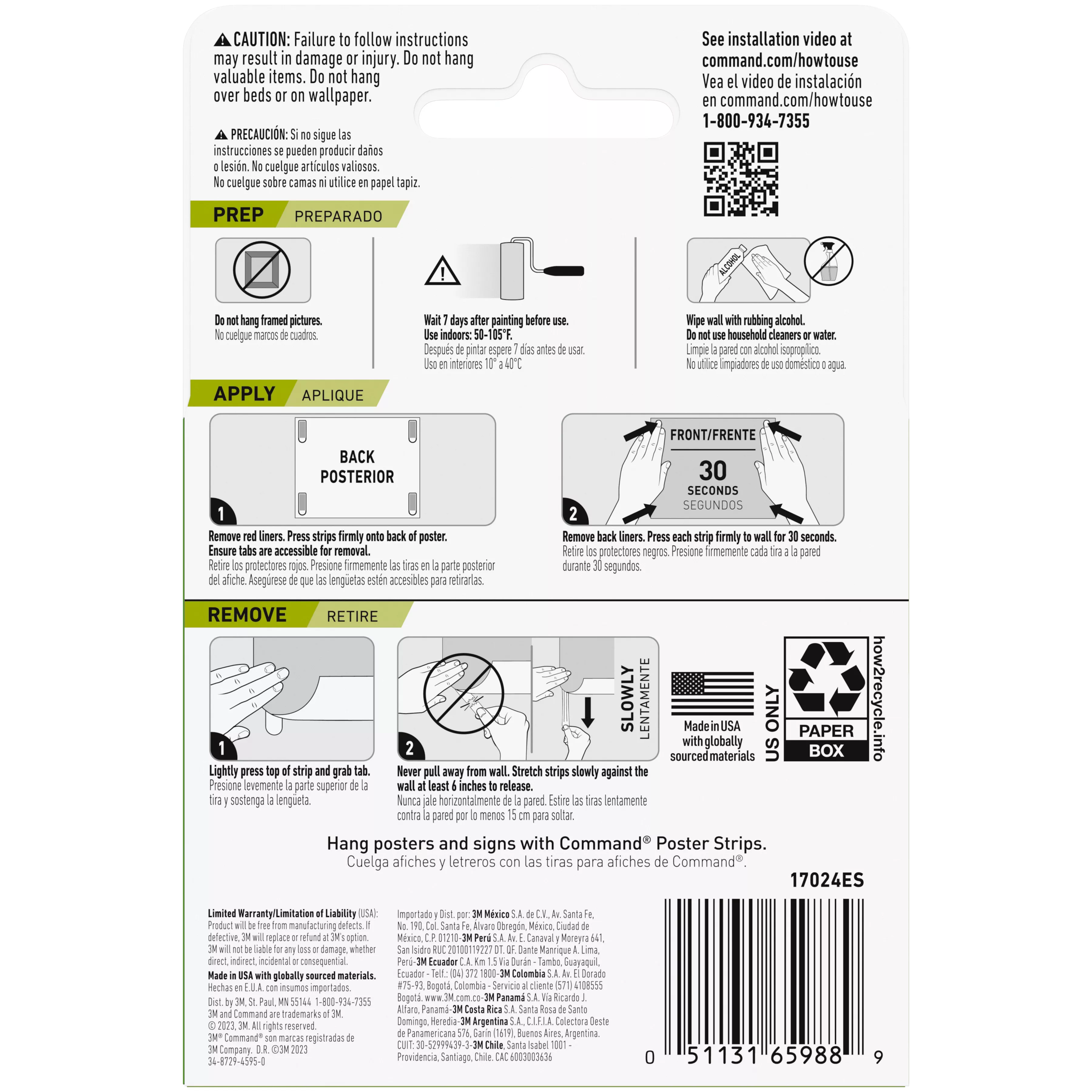 SKU 7100277487 | Command™ Poster Strips 17024ES