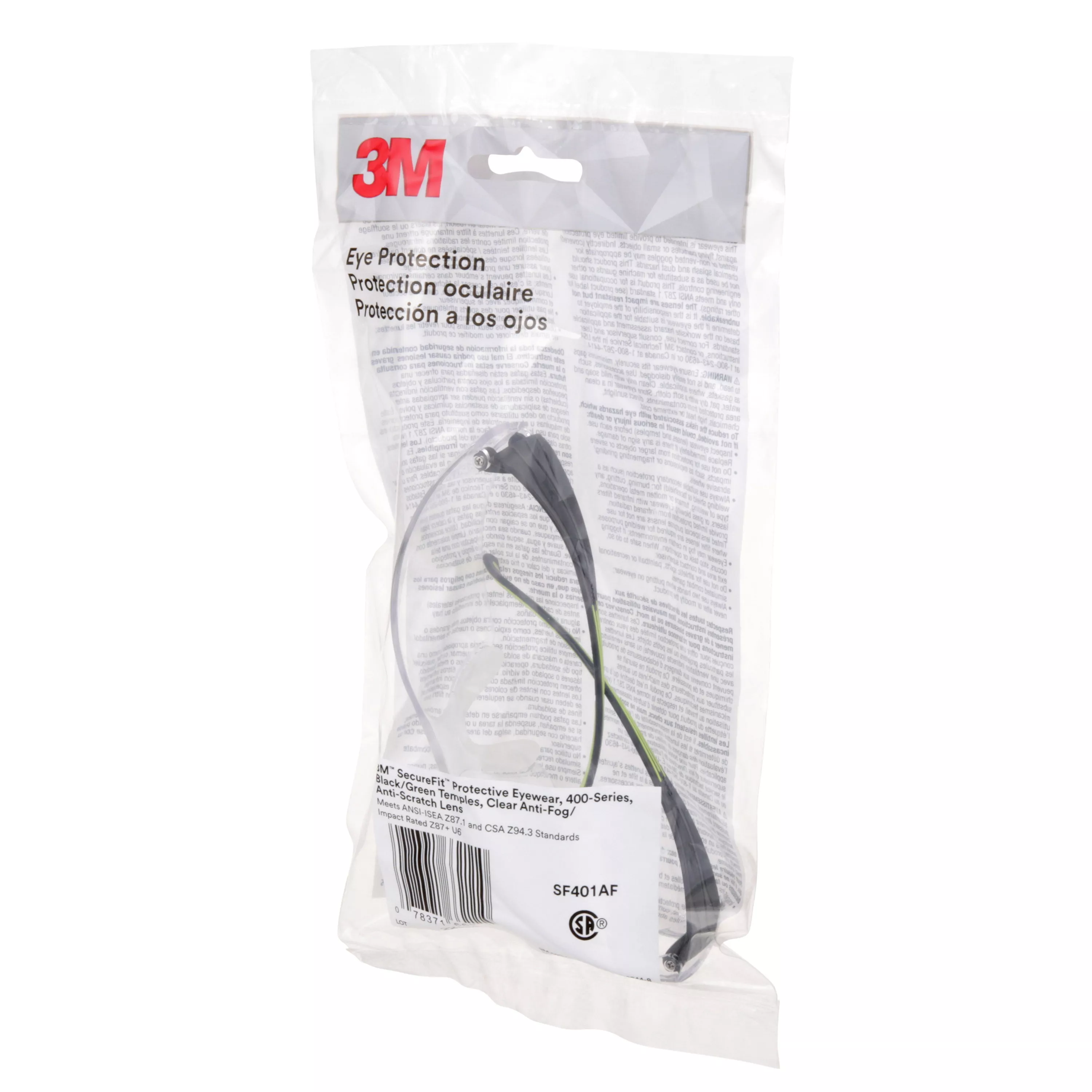 SKU 7100112435 | 3M™ SecureFit™ Protective Eyewear SF401AF