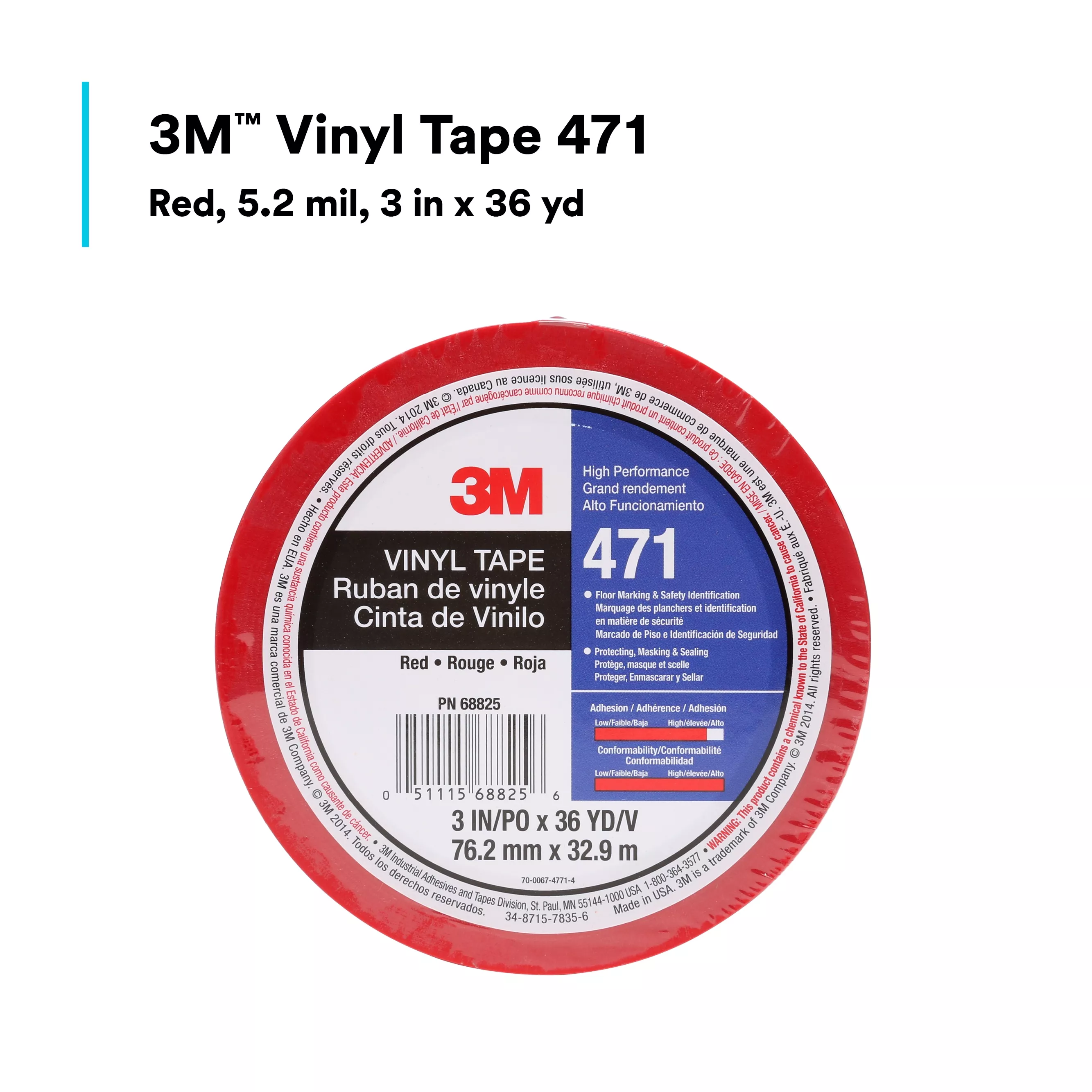 SKU 7100064525 | 3M™ Vinyl Tape 471