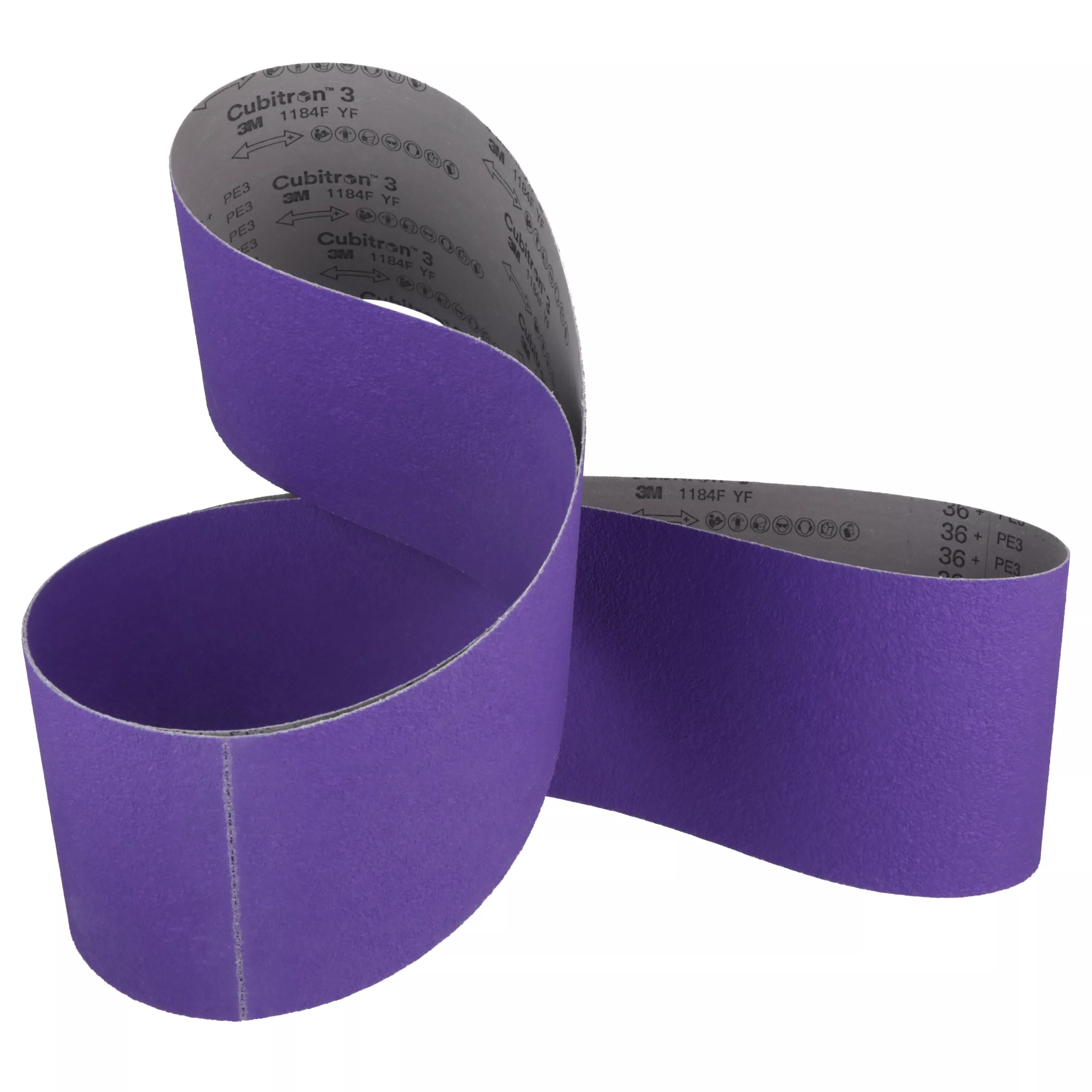 3M™ Cubitron™ 3 Cloth Belt 1184F, 36+ YF-weight, 8 in x 132 in, Film-lok, Single-flex, 10 ea/Case