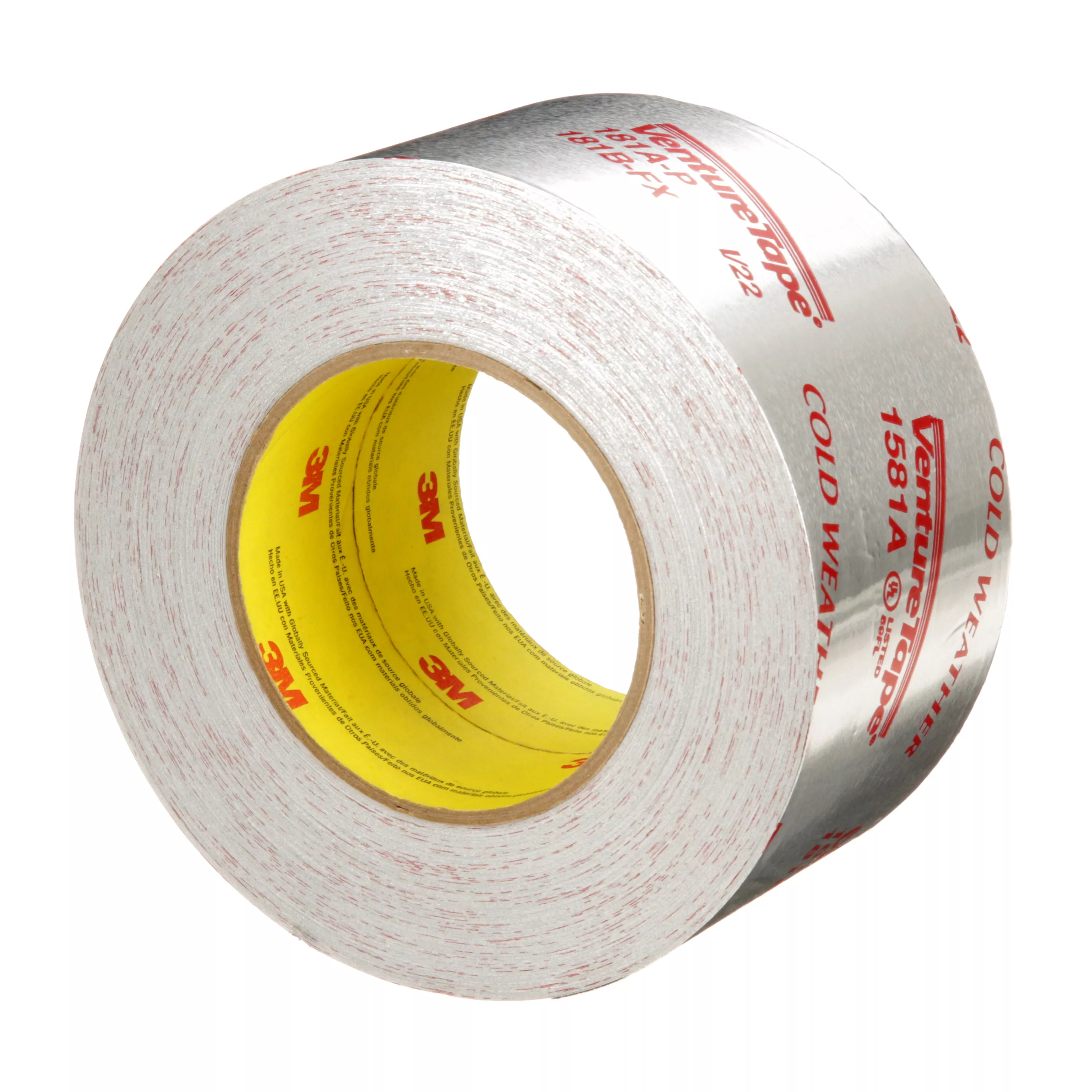 SKU 7100043929 | 3M™ Venture Tape™ UL181A-P Aluminum Foil Tape 1581A