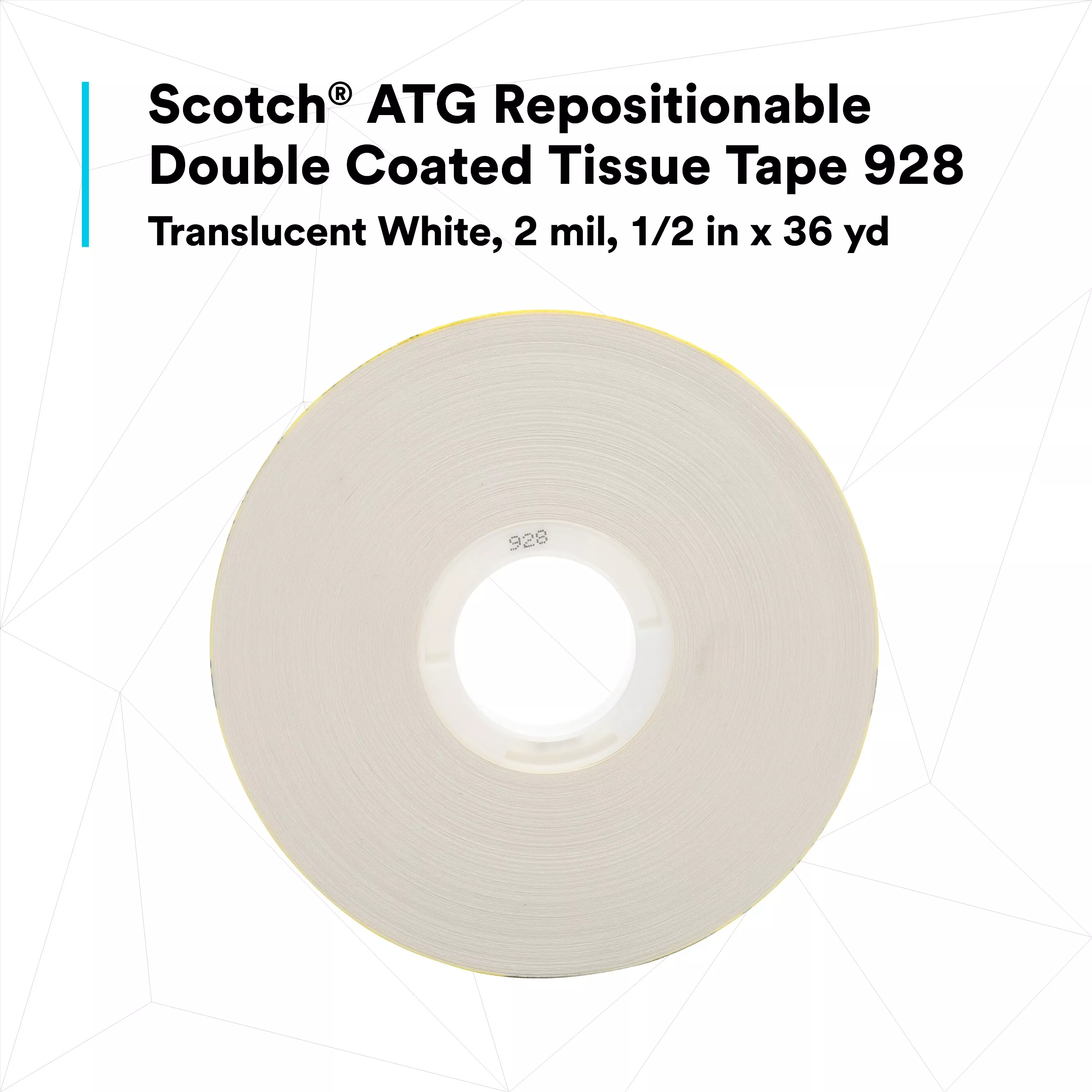 SKU 7100016838 | Scotch® ATG Repositionable Double Coated Tissue Tape 928