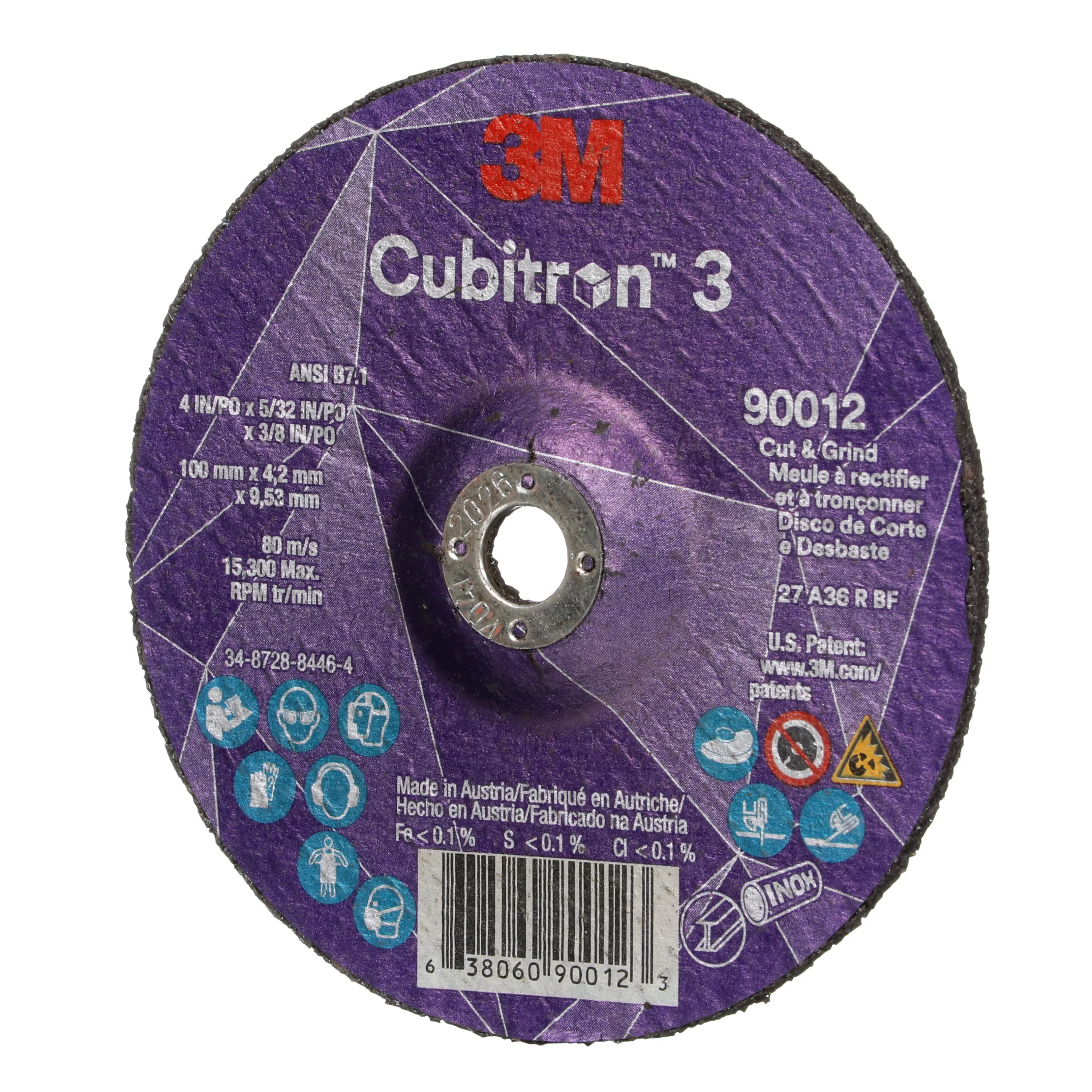 UPC 00638060900123 | 3M™ Cubitron™ 3 Cut and Grind Wheel