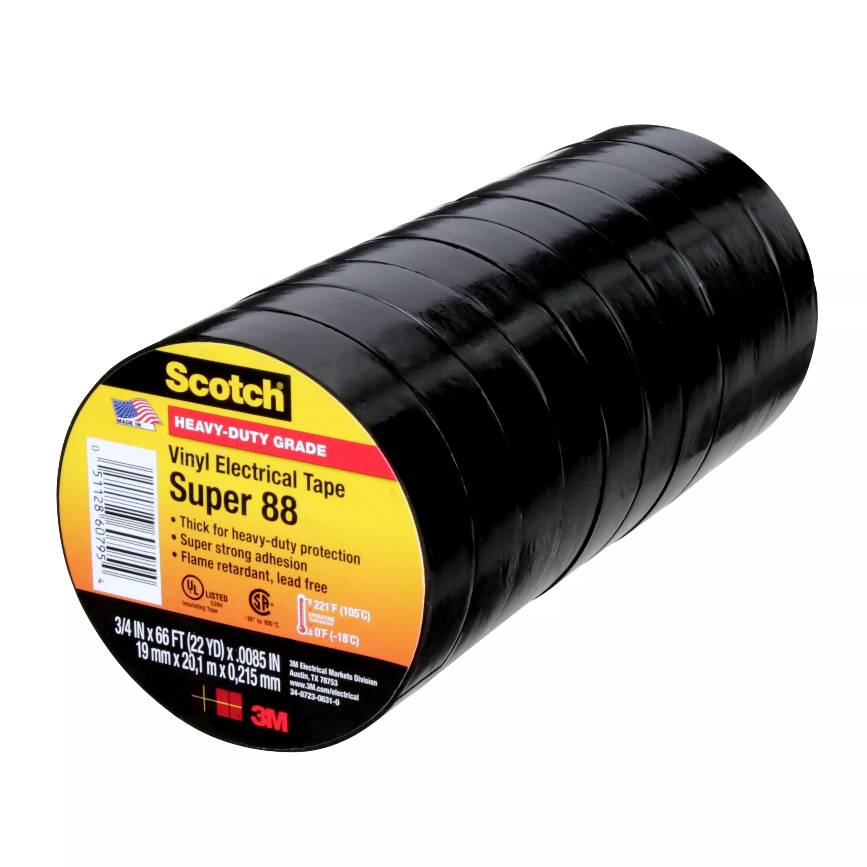 SKU 7100047911 | Scotch® Vinyl Electrical Tape Super 88