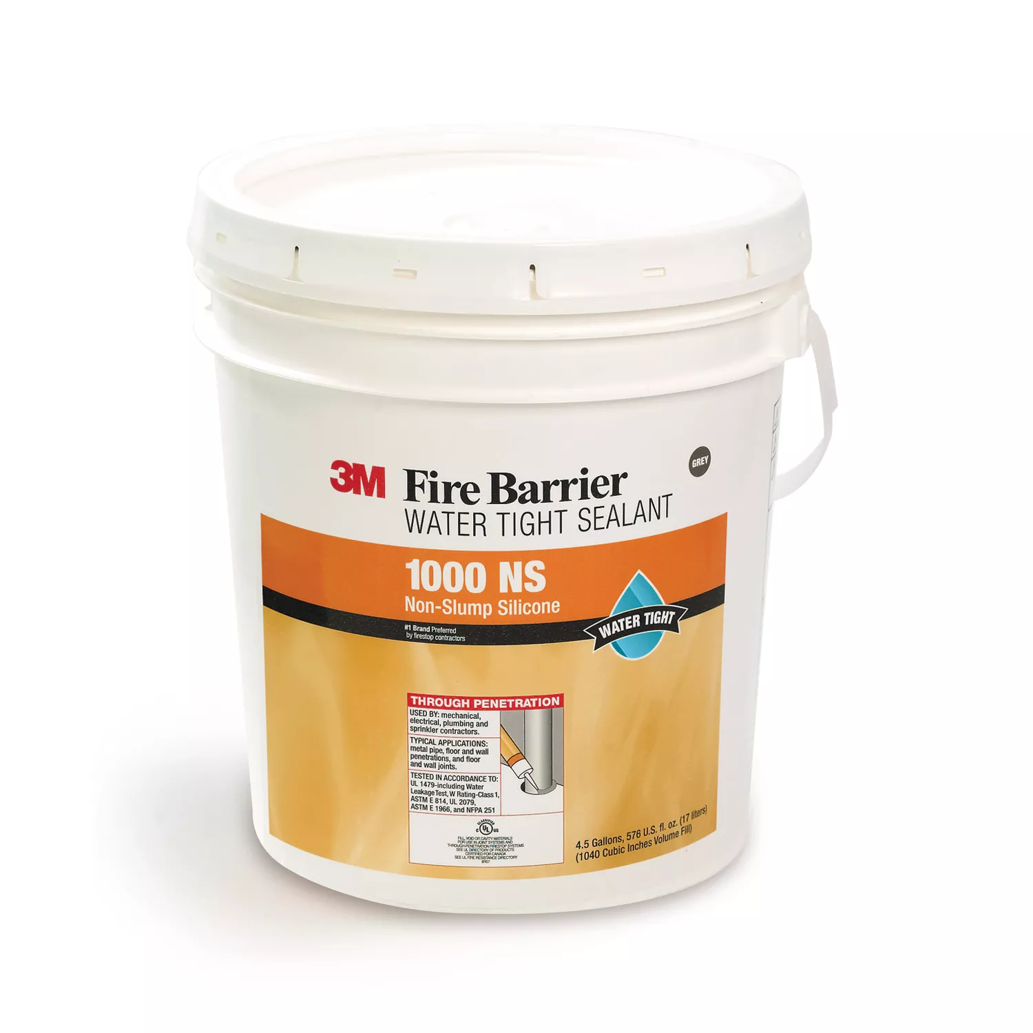 3M™ Fire Barrier Water Tight Sealant 1000 NS, Gray, 4.5 Gallon (Pail), 1 Each/Drum